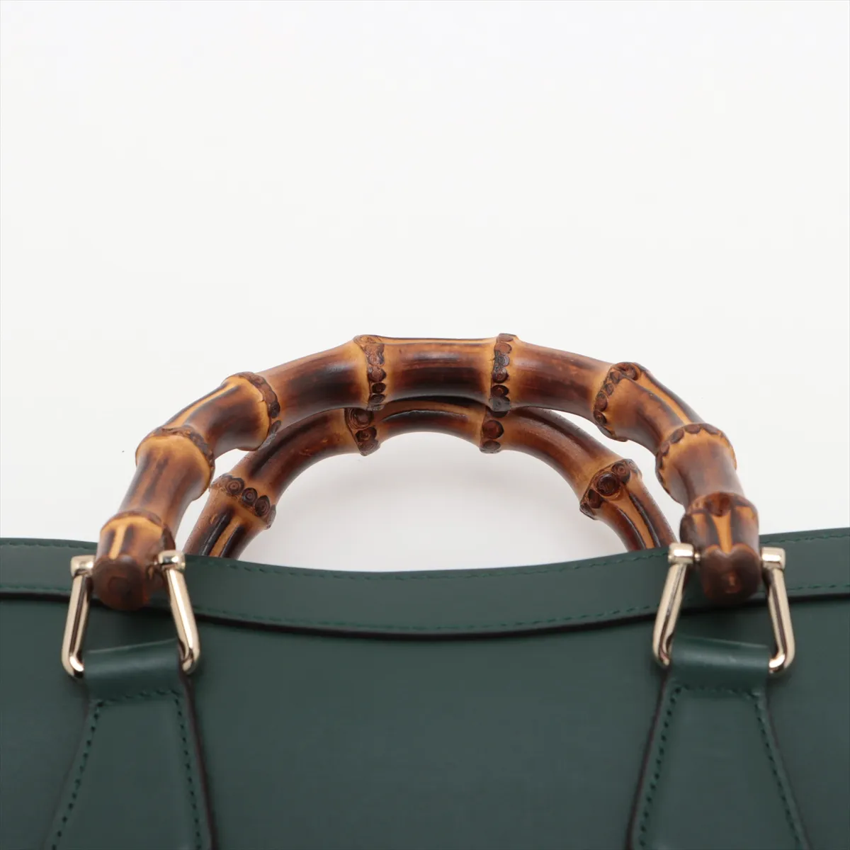 Bamboo Diana Leather 2WAY Handbag Green 853226 — view 6