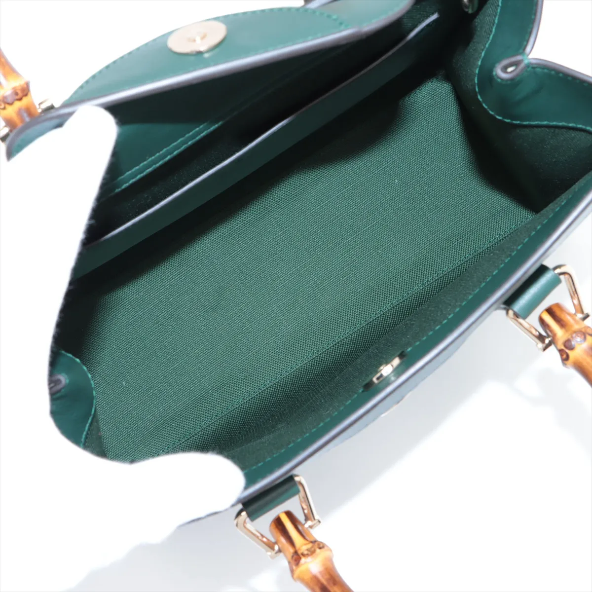 Bamboo Diana Leather 2WAY Handbag Green 853226 — view 8