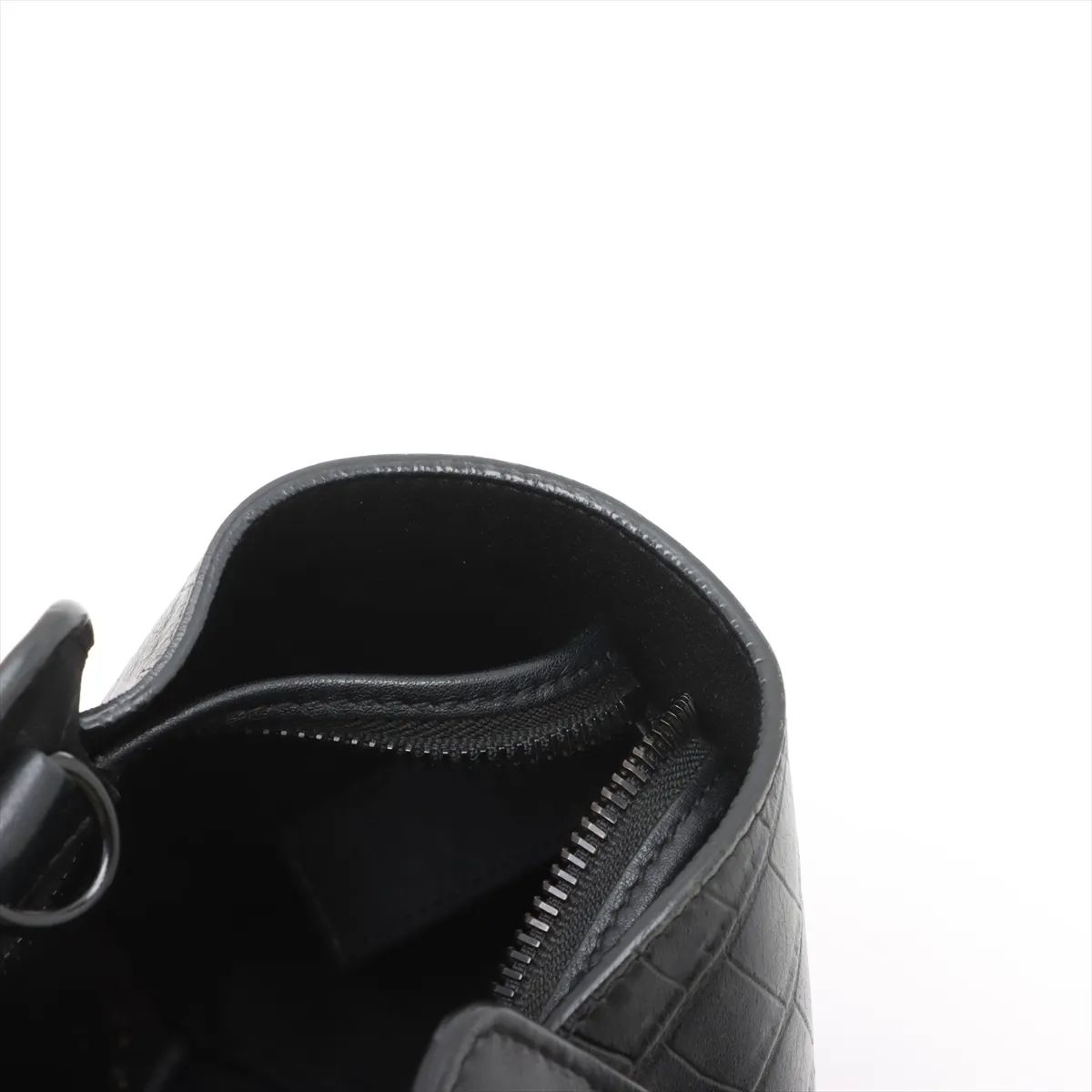 Downtown Cabas Leather x Croco Embossed 2WAY Handbag Black 436832 — view 13