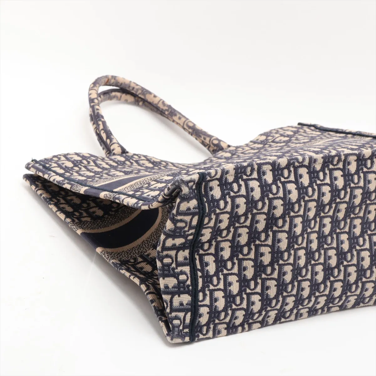 Oblique Book Tote Large Canvas Tote Bag Navy — view 4