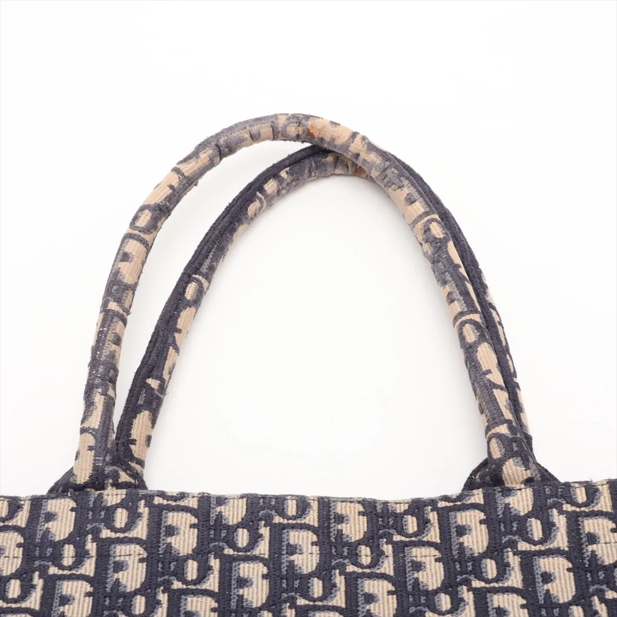 Oblique Book Tote Large Canvas Tote Bag Navy — view 6