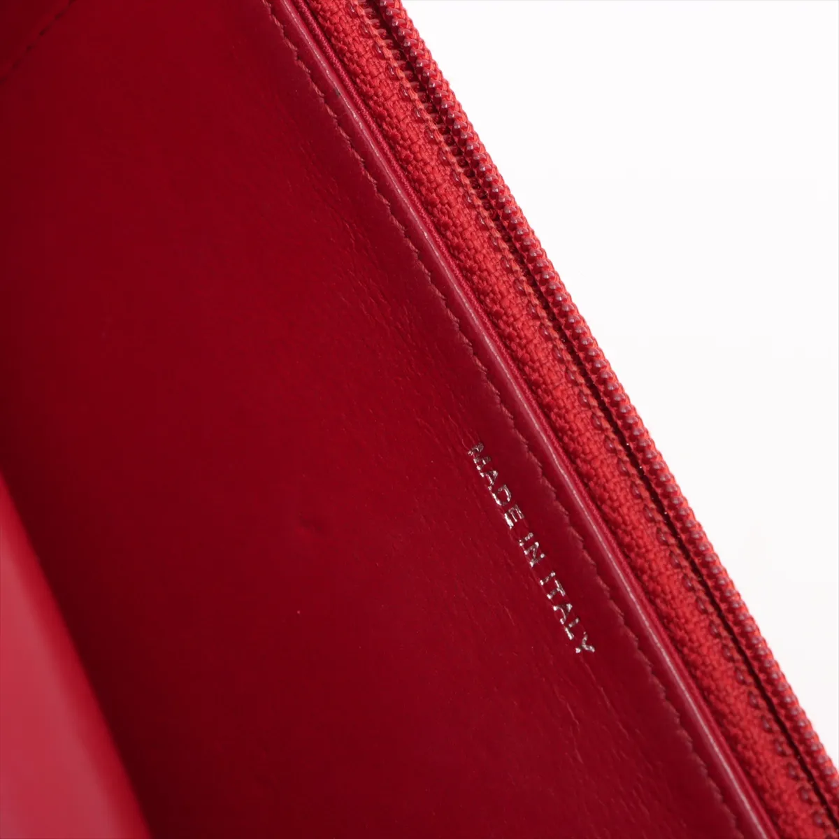 Camellia Leather Chain Wallet Red Silver Hardware 19067060 No. 19 — view 11