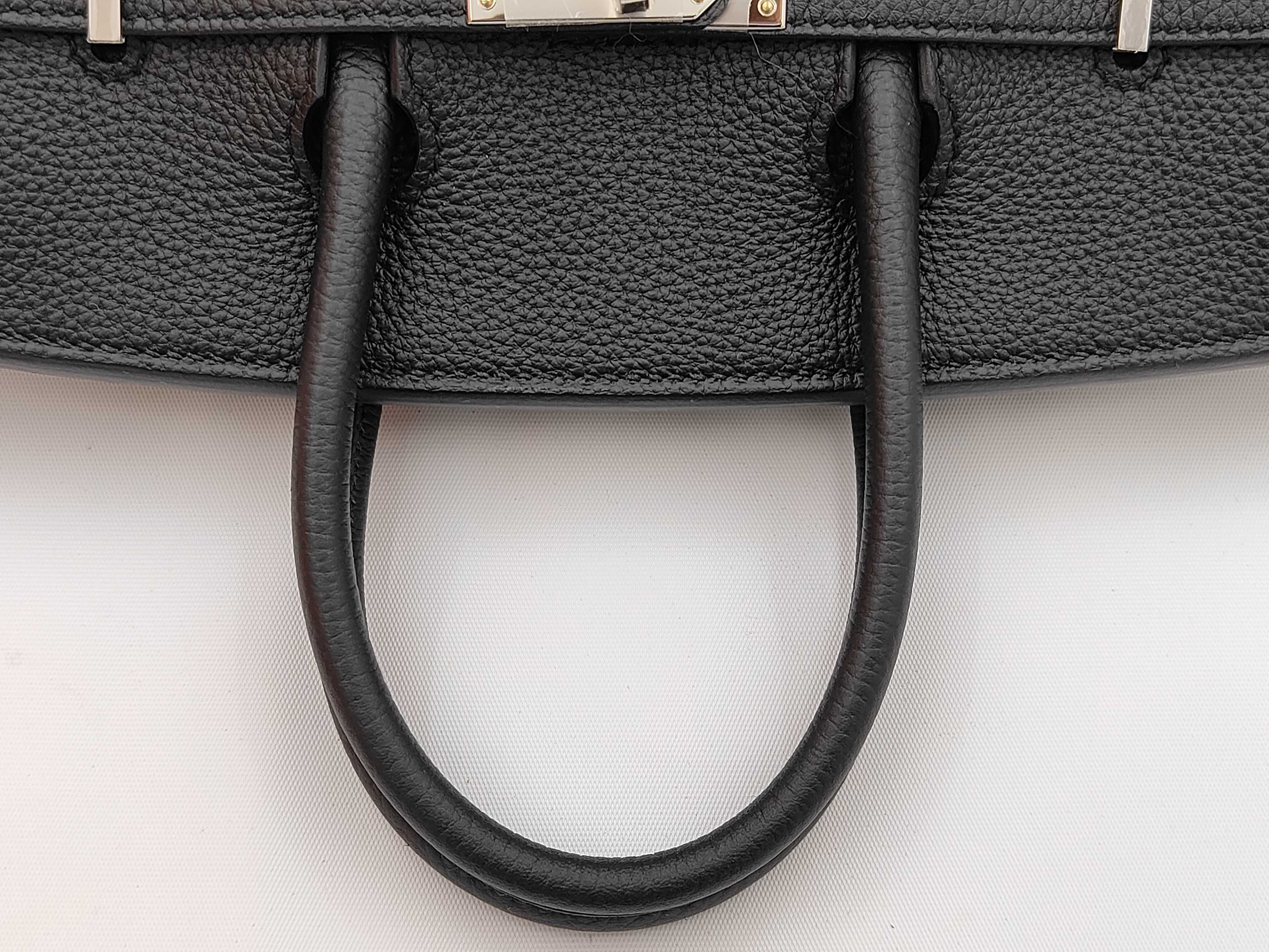 Birkin 25 Black Silver Hardware G Stamp Handbag — view 3
