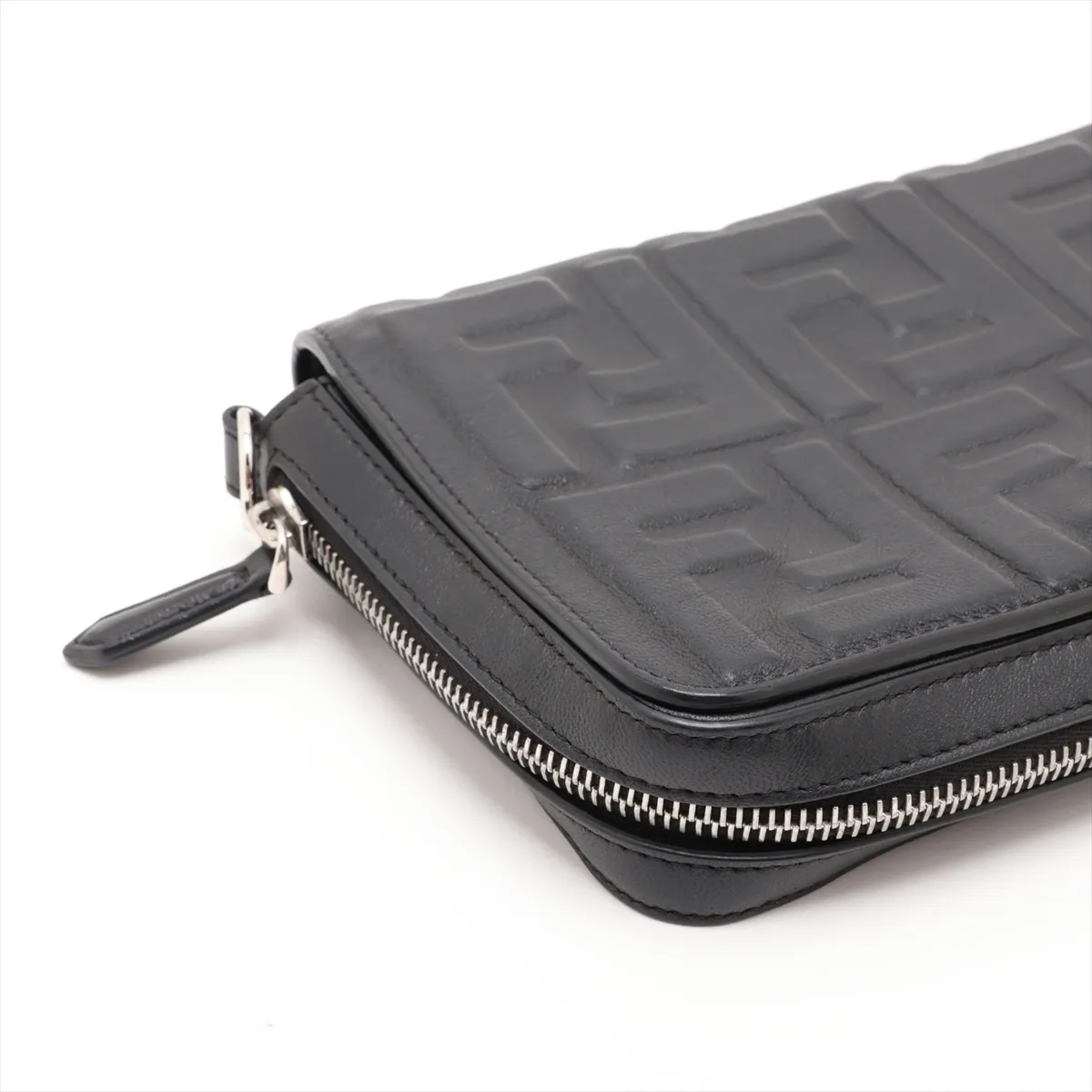 Zucca 7M0299 Leather Shoulder Bag, Black — view 4