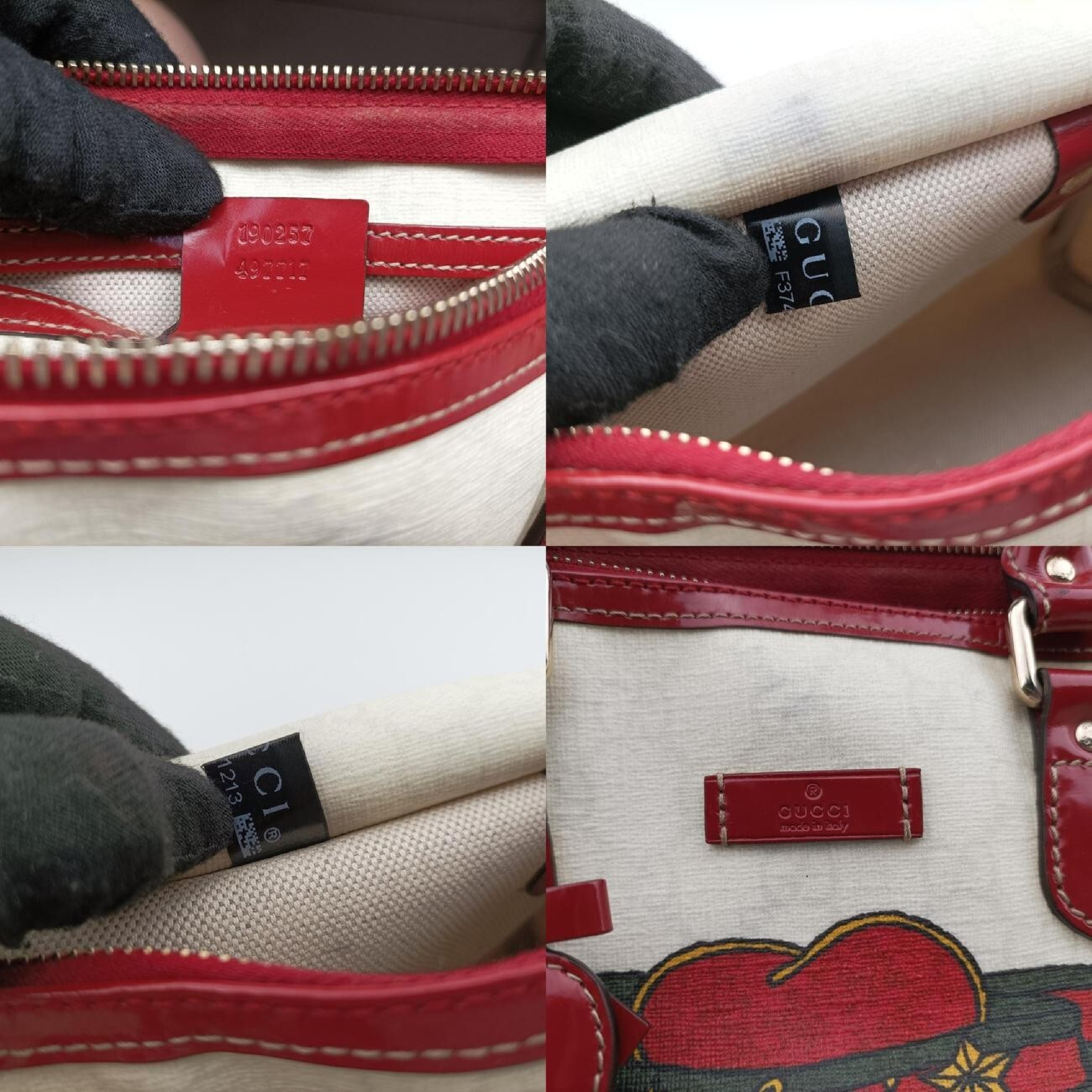 GG Supreme Tattoo Print Heart Charm White PVC Coated Canvas Handbag 190257 F3741213 — view 8