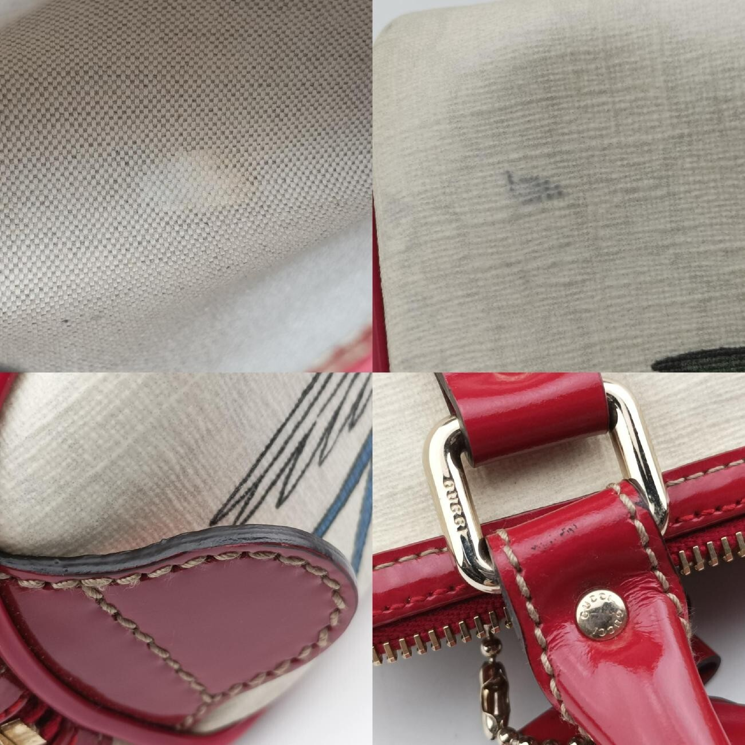 GG Supreme Tattoo Print Heart Charm White PVC Coated Canvas Handbag 190257 F3741213 — view 10