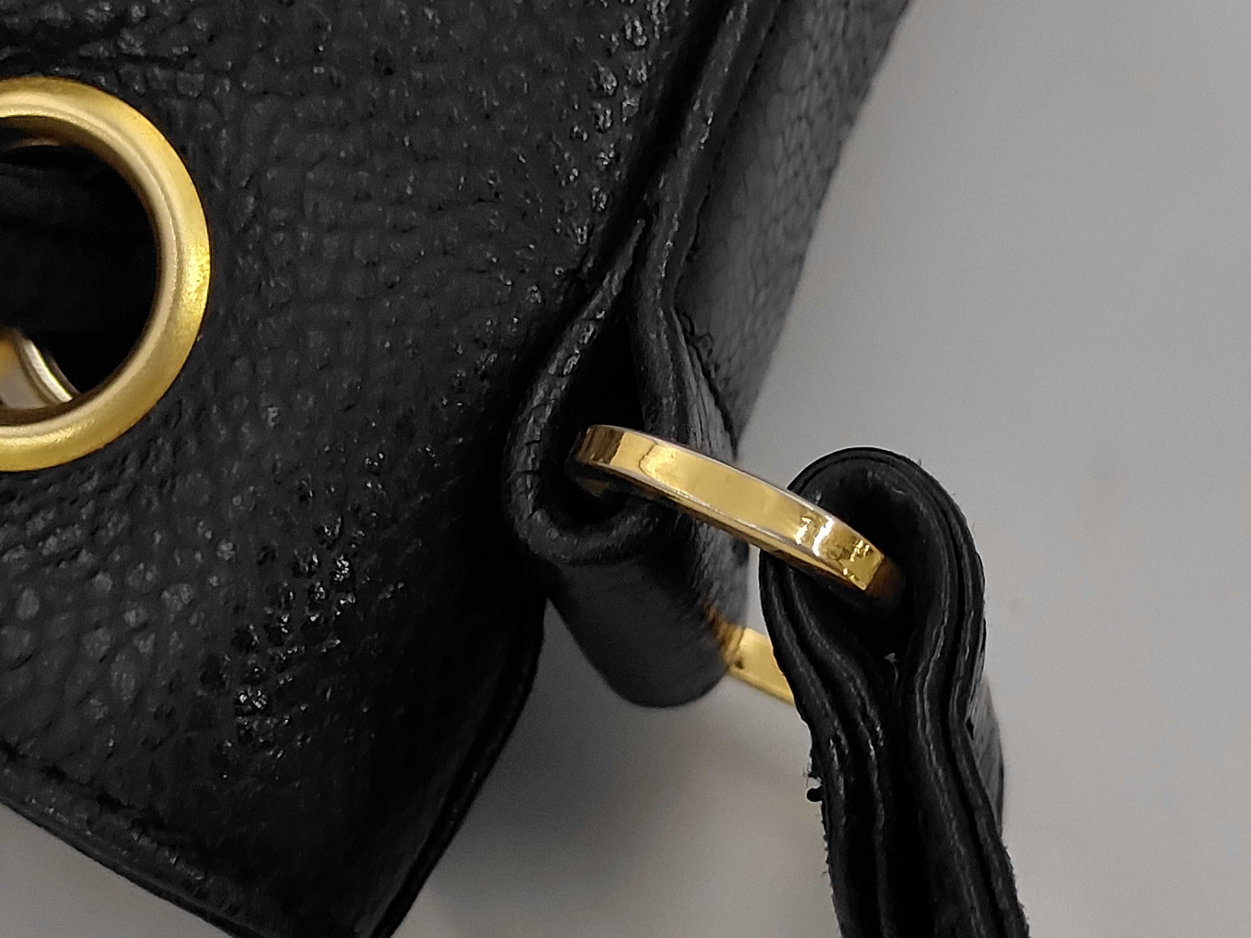 Caviar Skin Triple Coco Drawstring Chain Shoulder Bag with Pouch — view 7
