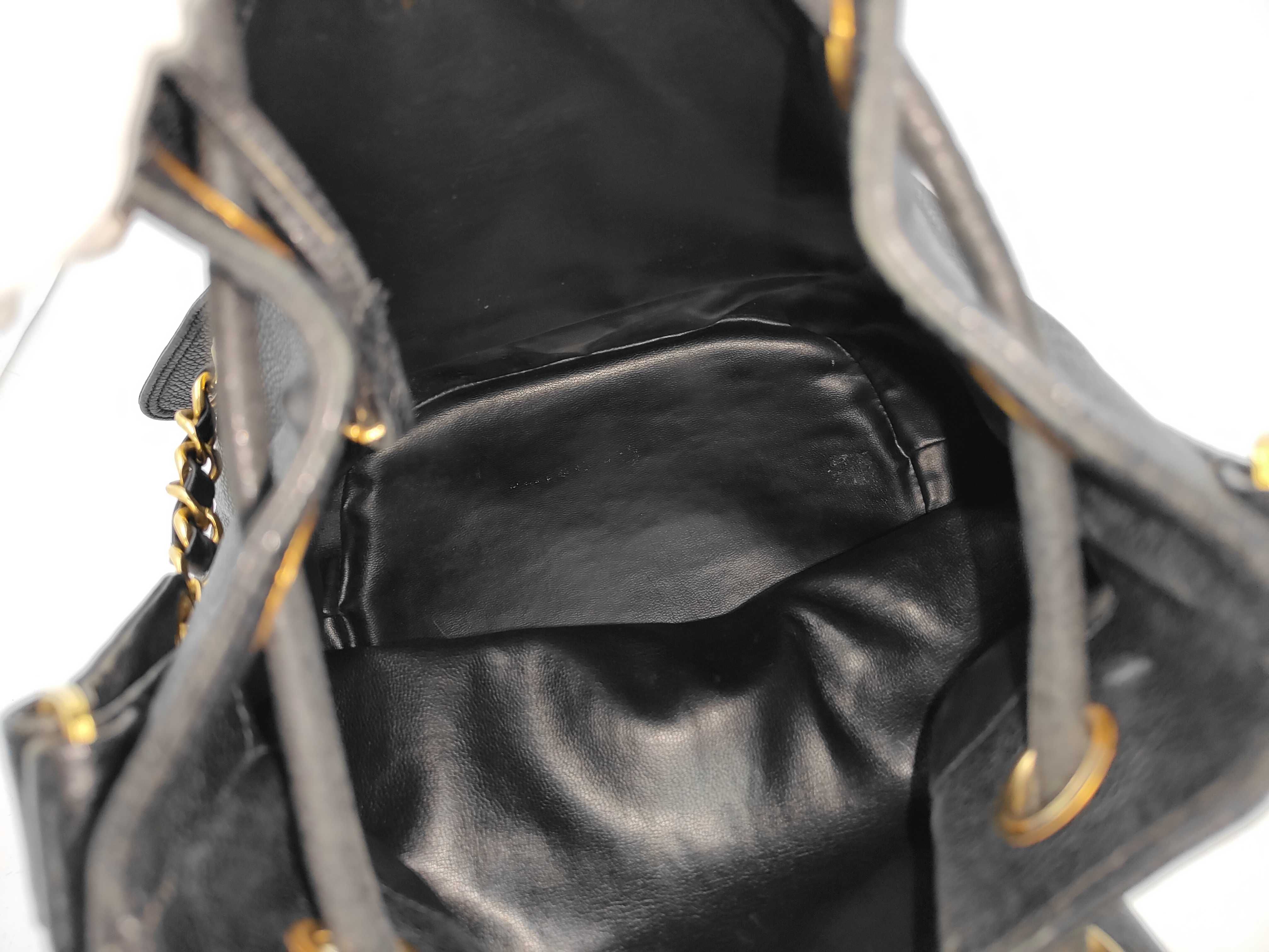 Caviar Skin Triple Coco Drawstring Chain Shoulder Bag with Pouch — view 8