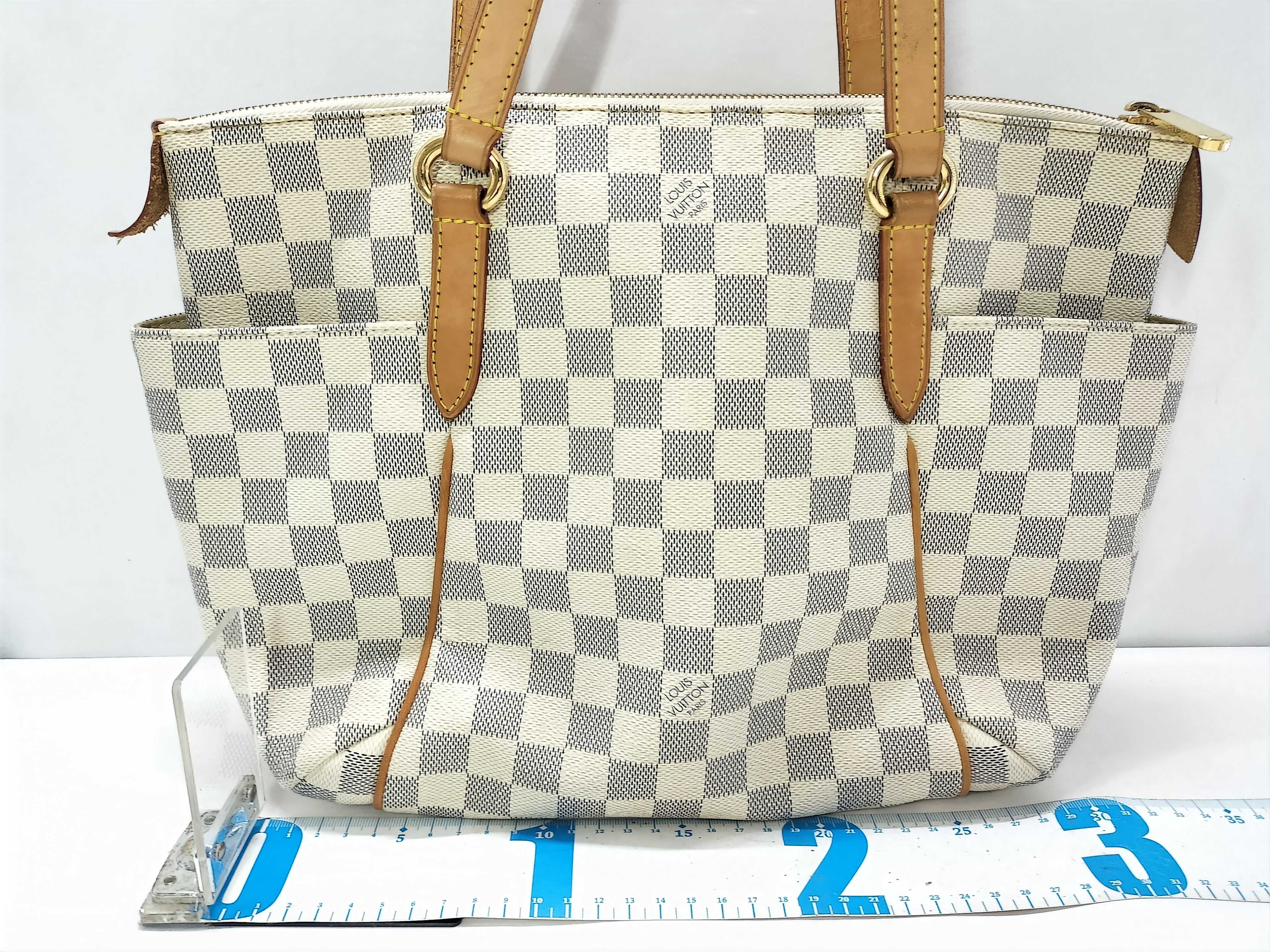 Damier Azur ID- Canvas Totally 28cm Hand Bag GHW Tote Bag — view 2