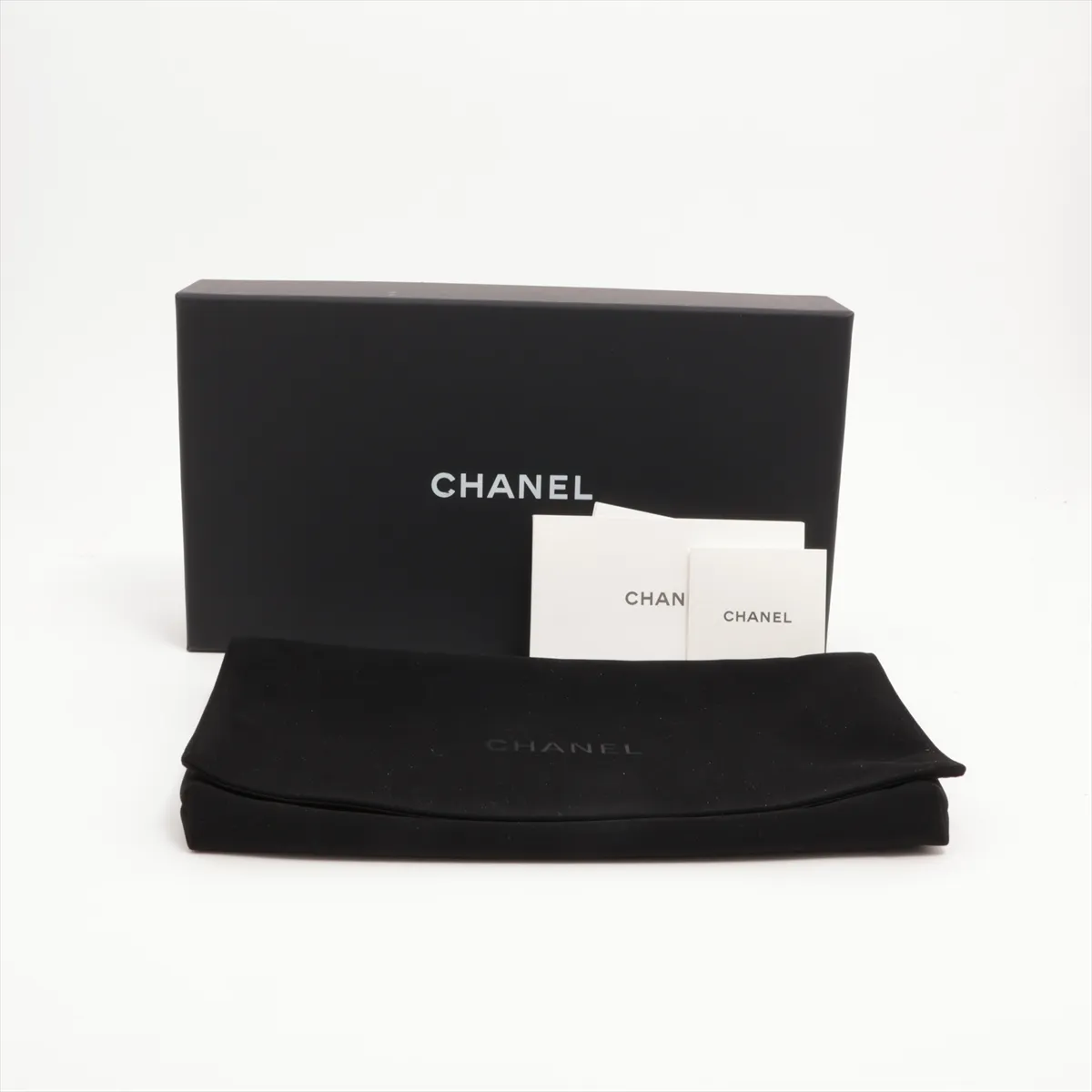 Matelasse Caviar Skin Long Wallet Black Gold Hardware CA8T6E49 — view 11