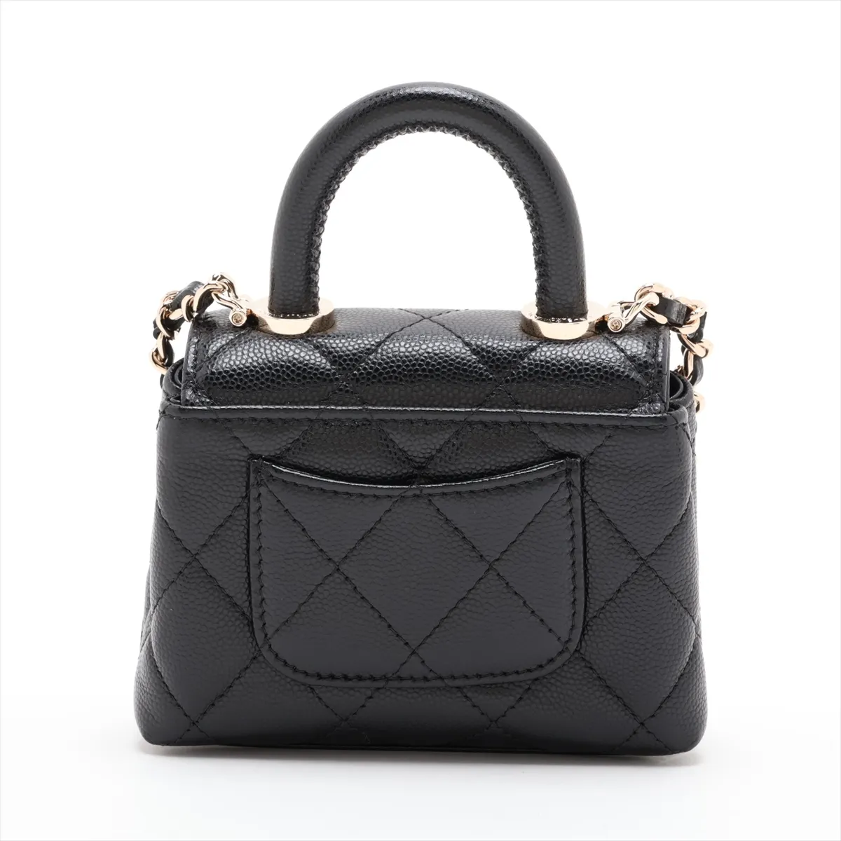 Coco Handle Micro Caviar Skin 2-Way Shoulder Bag, Black with Gold Hardware, GN0XACHE, Random Serial Number AP4245 — view 2