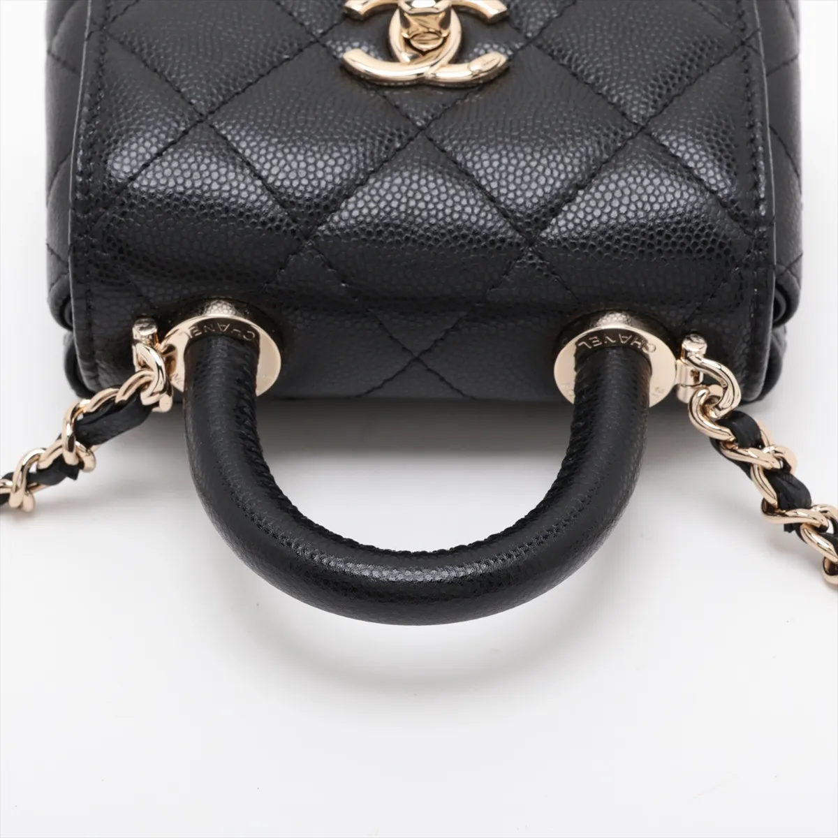 Coco Handle Micro Caviar Skin 2-Way Shoulder Bag, Black with Gold Hardware, GN0XACHE, Random Serial Number AP4245 — view 5