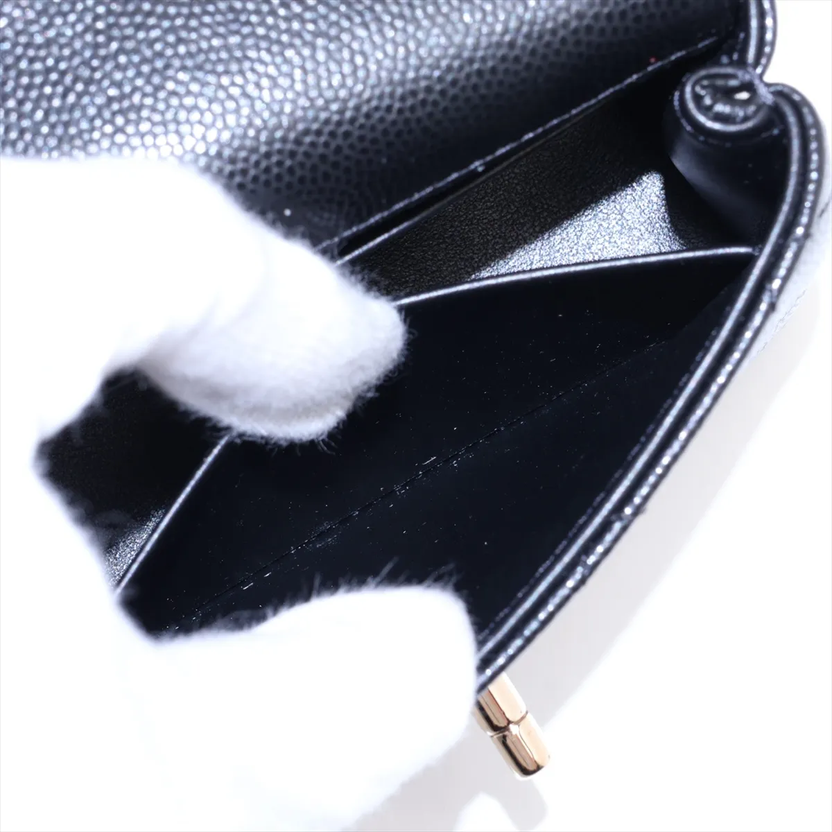 Coco Handle Micro Caviar Skin 2-Way Shoulder Bag, Black with Gold Hardware, GN0XACHE, Random Serial Number AP4245 — view 9