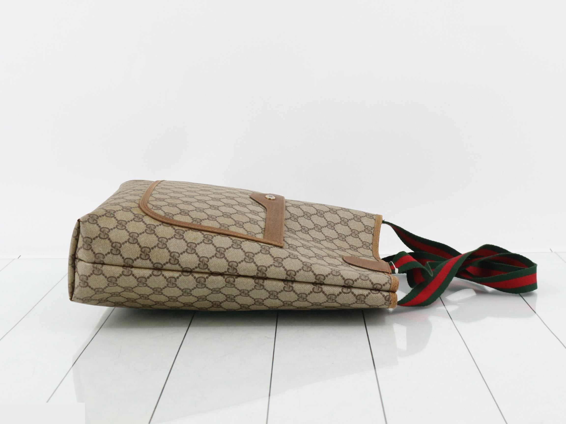 GG Supreme Sherry Line Tote Bag, PVC x Leather — view 3