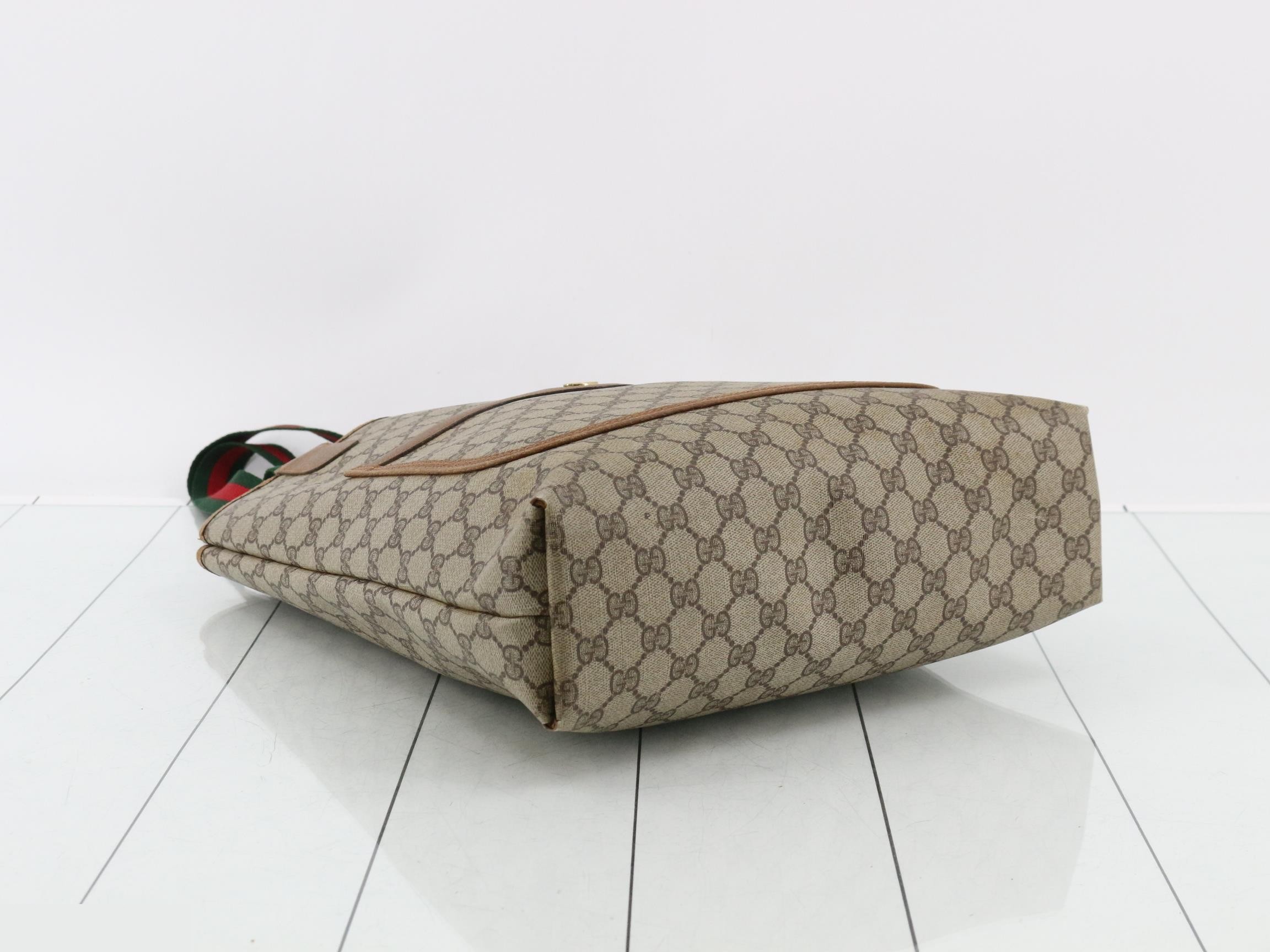 GG Supreme Sherry Line Tote Bag, PVC x Leather — view 5