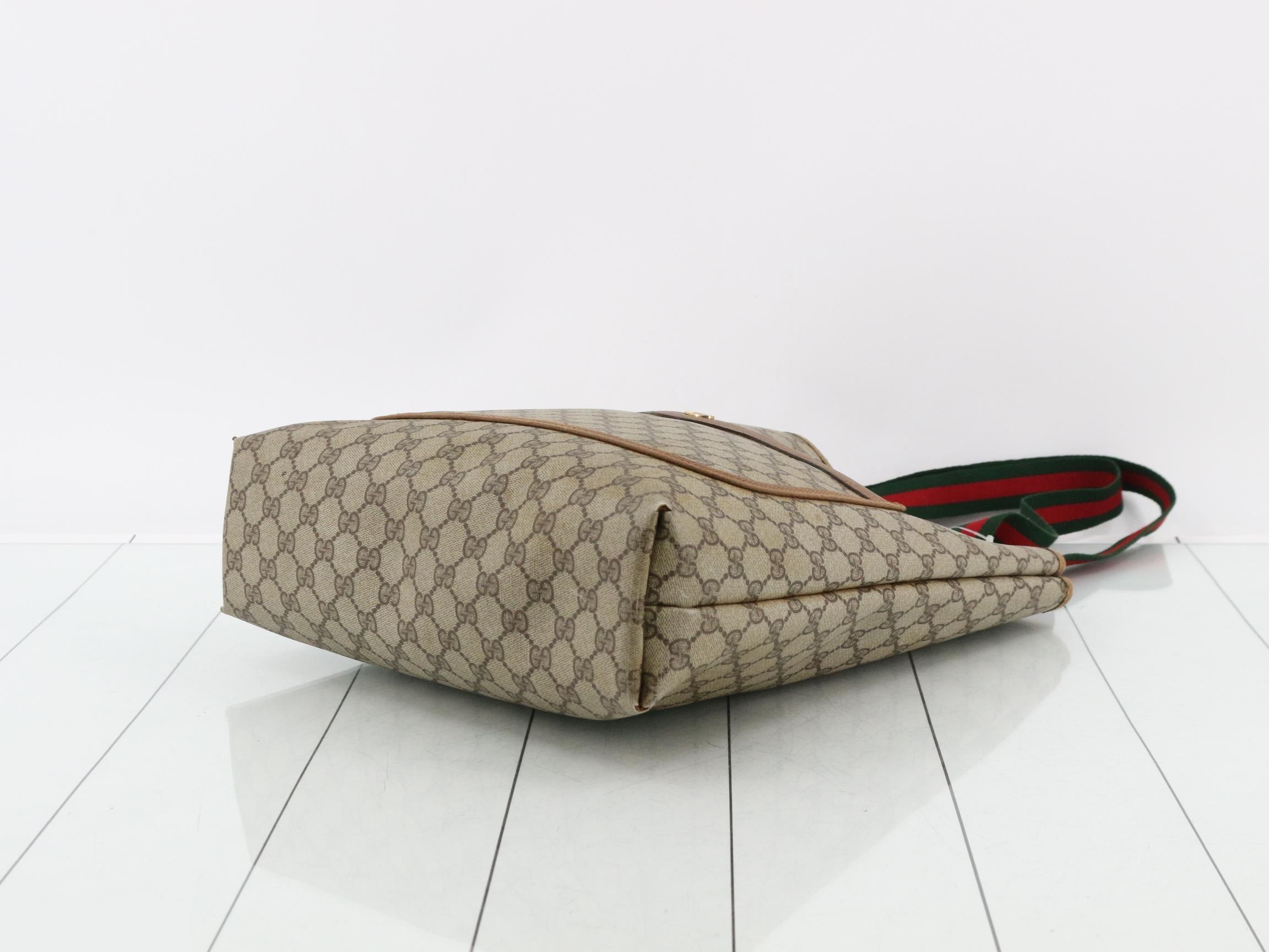 GG Supreme Sherry Line Tote Bag, PVC x Leather — view 6