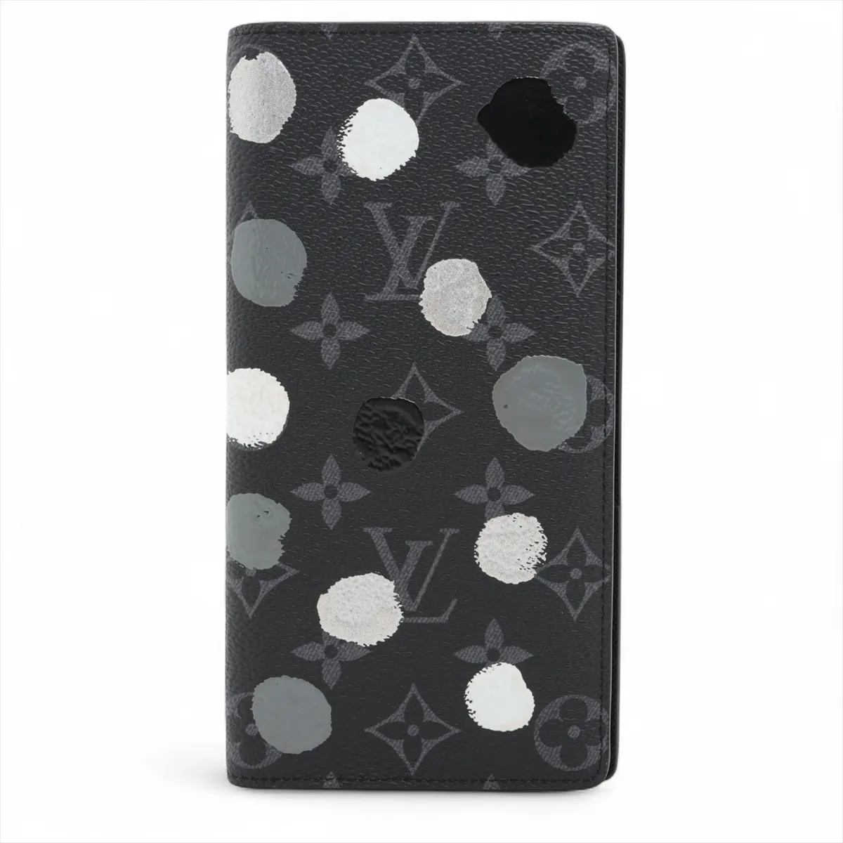 x Yayoi Kusama LV x YK Portefeuille Brazza M81932 Leather Long Wallet Black (RFID detected)