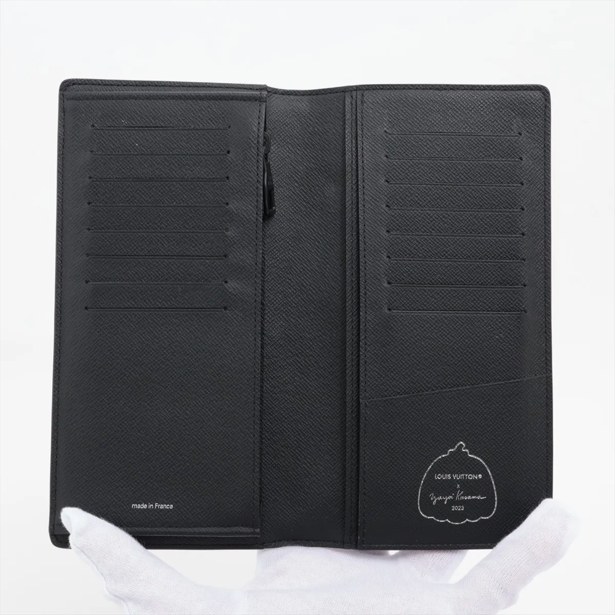 x Yayoi Kusama LV x YK Portefeuille Brazza M81932 Leather Long Wallet Black (RFID detected) — view 3