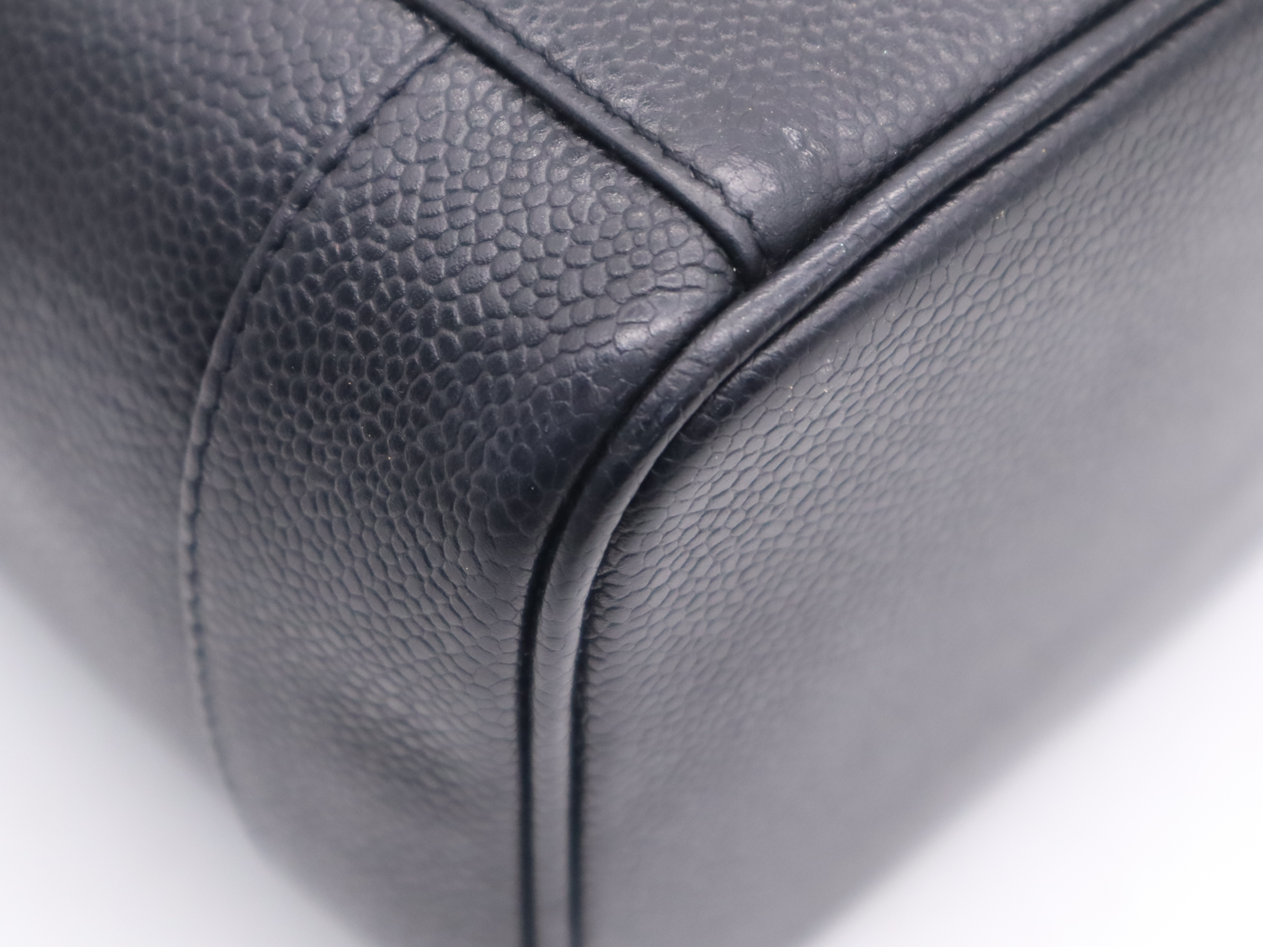 Caviar Skin Coco Mark Vanity Bag, Black with Gold Hardware, Card Holder, 7649430 (Handbag) — view 9
