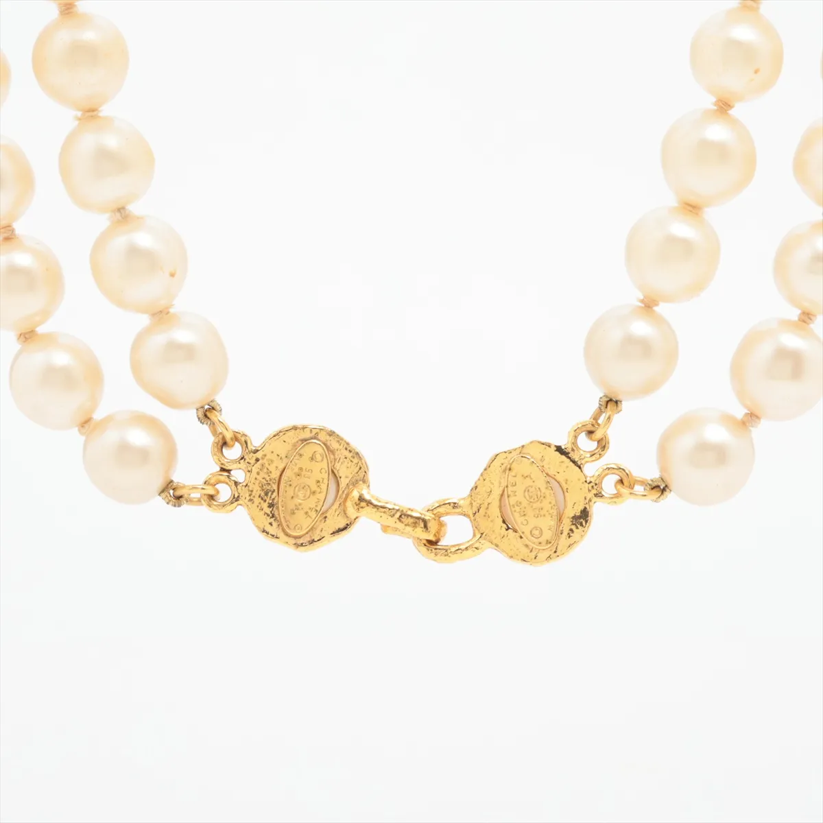 Coco Mark 93A Necklace, GP x Faux Pearl, Gold. Shows — view 2