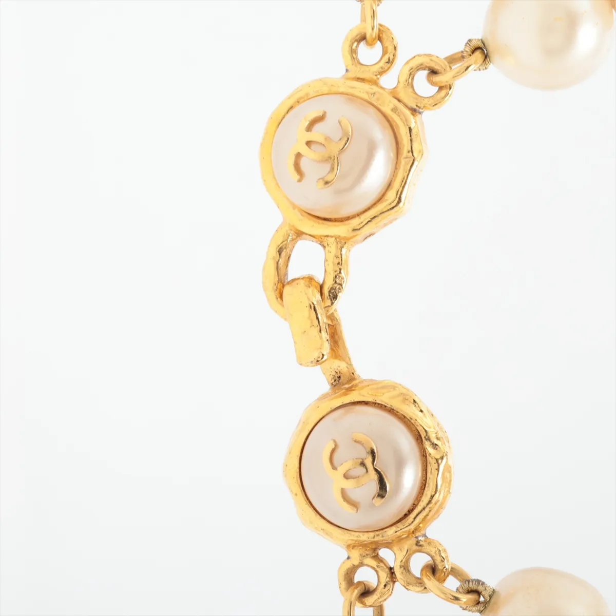 Coco Mark 93A Necklace, GP x Faux Pearl, Gold. Shows — view 3