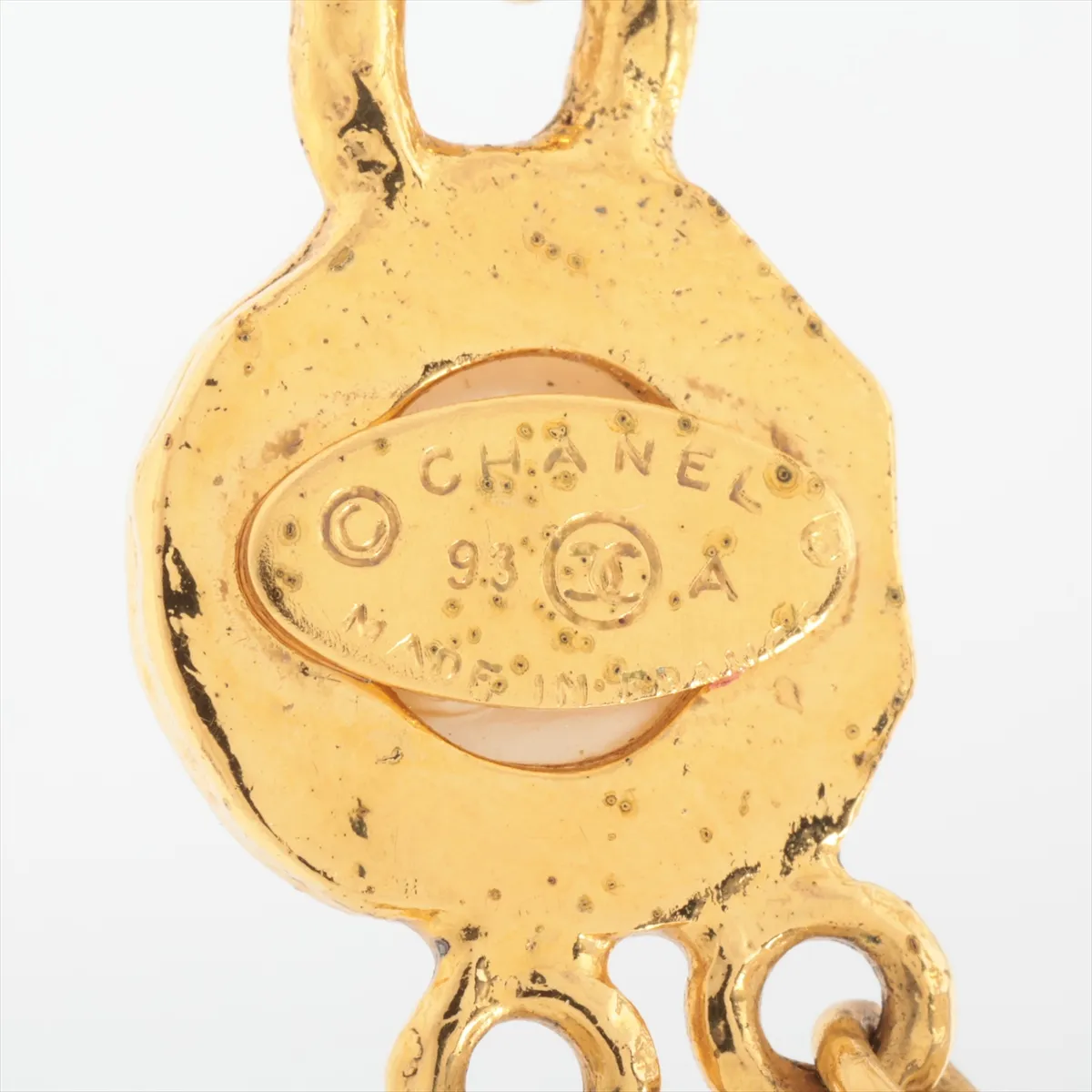 Coco Mark 93A Necklace, GP x Faux Pearl, Gold. Shows — view 4