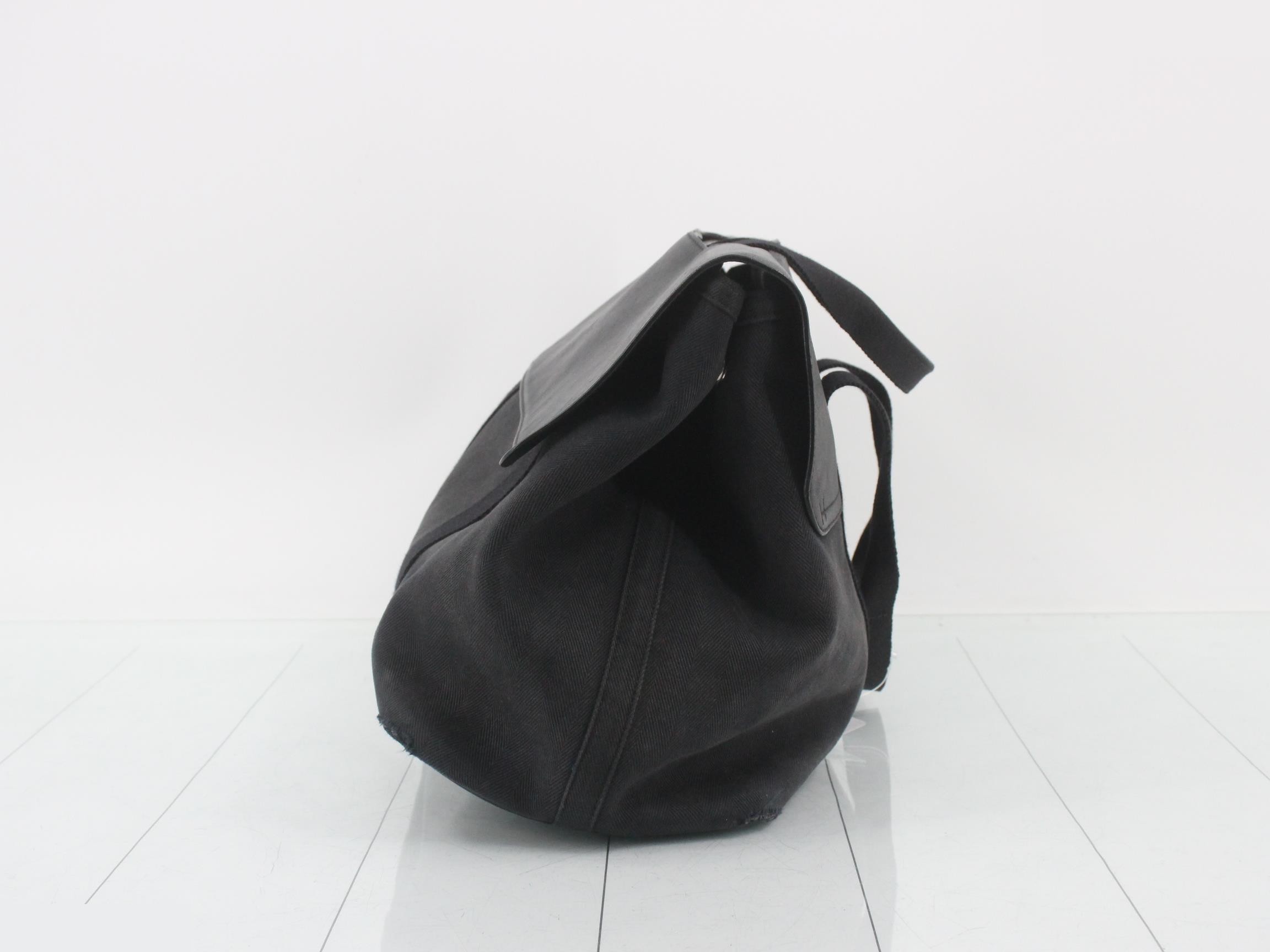 Valparaiso MM Canvas/Leather Tote Bag, J Stamp, Black — view 3