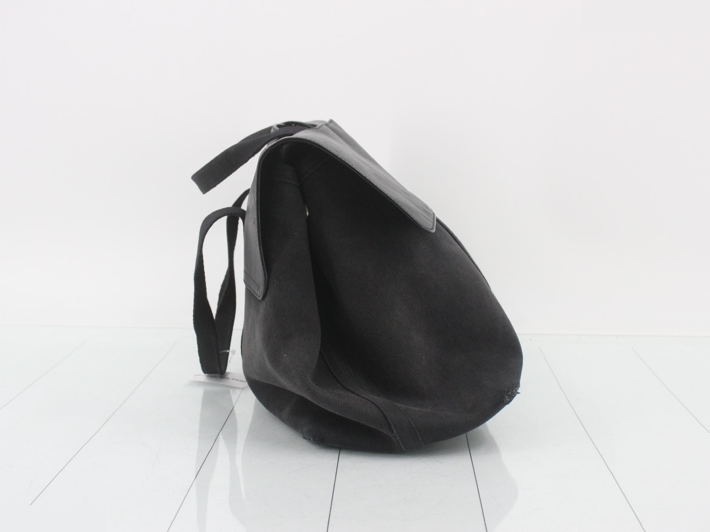 Valparaiso MM Canvas/Leather Tote Bag, J Stamp, Black — view 4