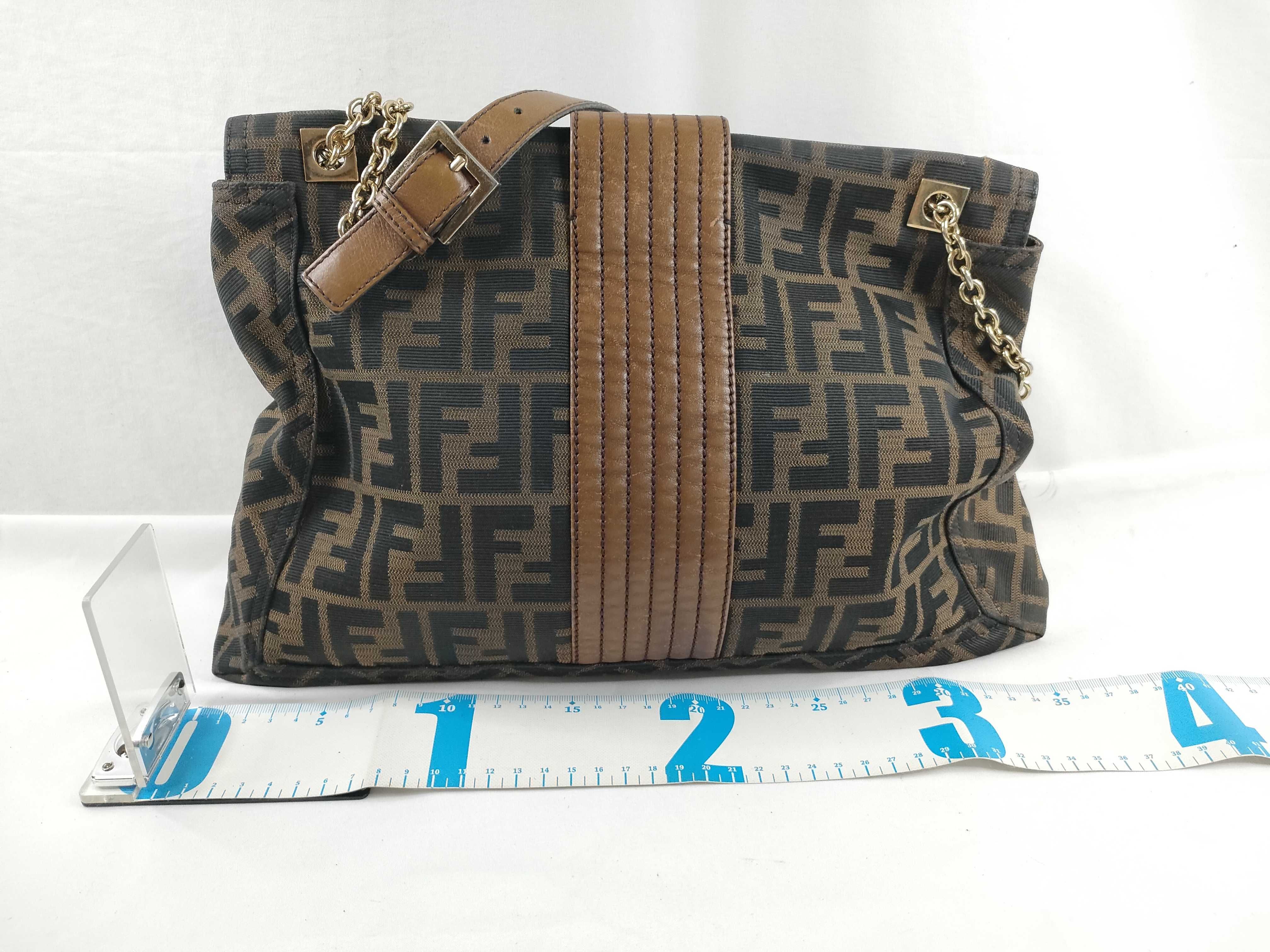 Zucca pattern DU- Zucca Canvas Chain Shoulder Bag Brown 8BT143 Shoulder bag — view 2