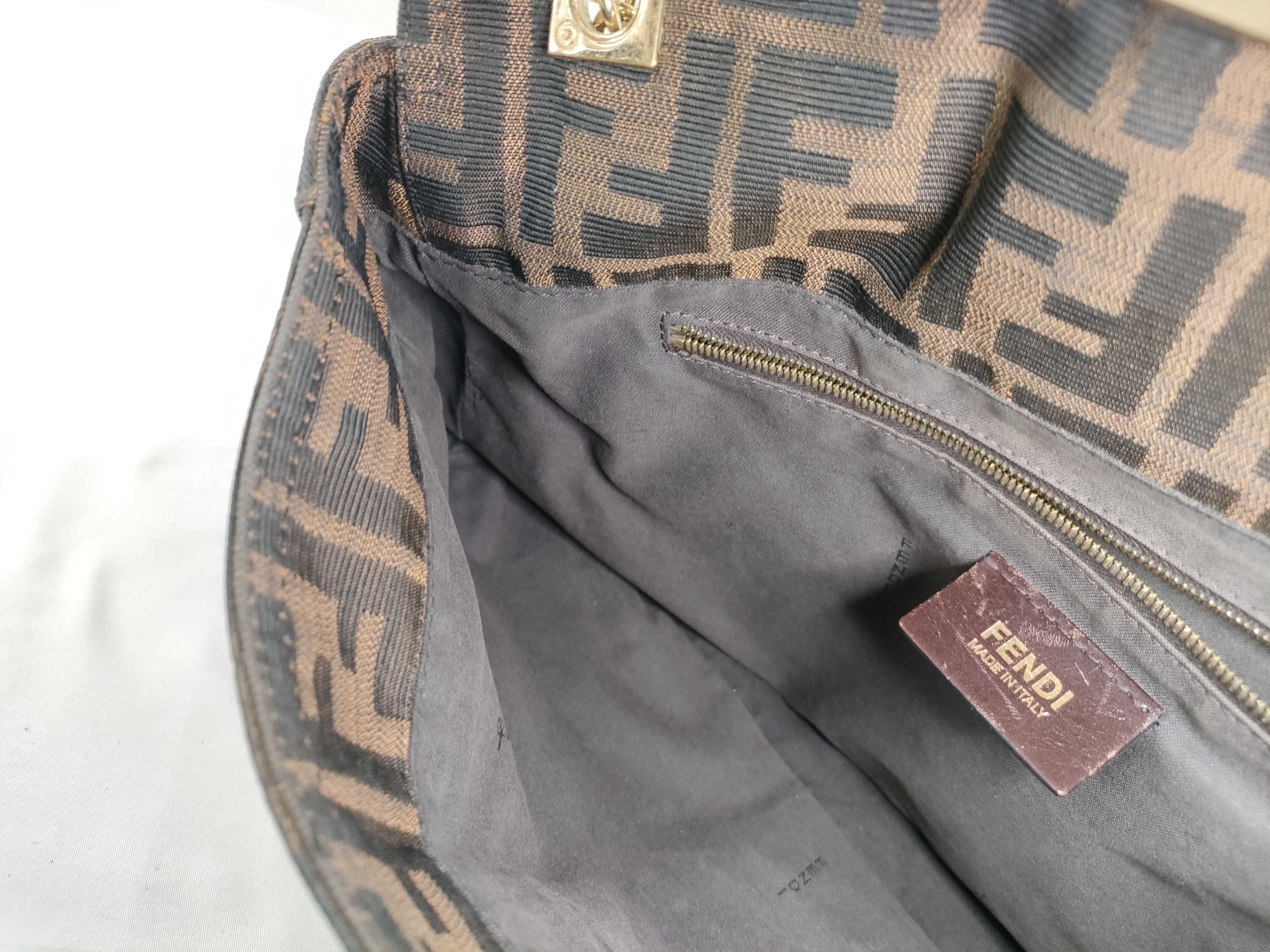 Zucca pattern DU- Zucca Canvas Chain Shoulder Bag Brown 8BT143 Shoulder bag — view 11