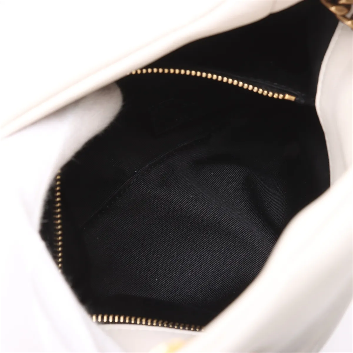 Lulu Puffer Leather Chain Shoulder Bag, White, 577476 — view 8