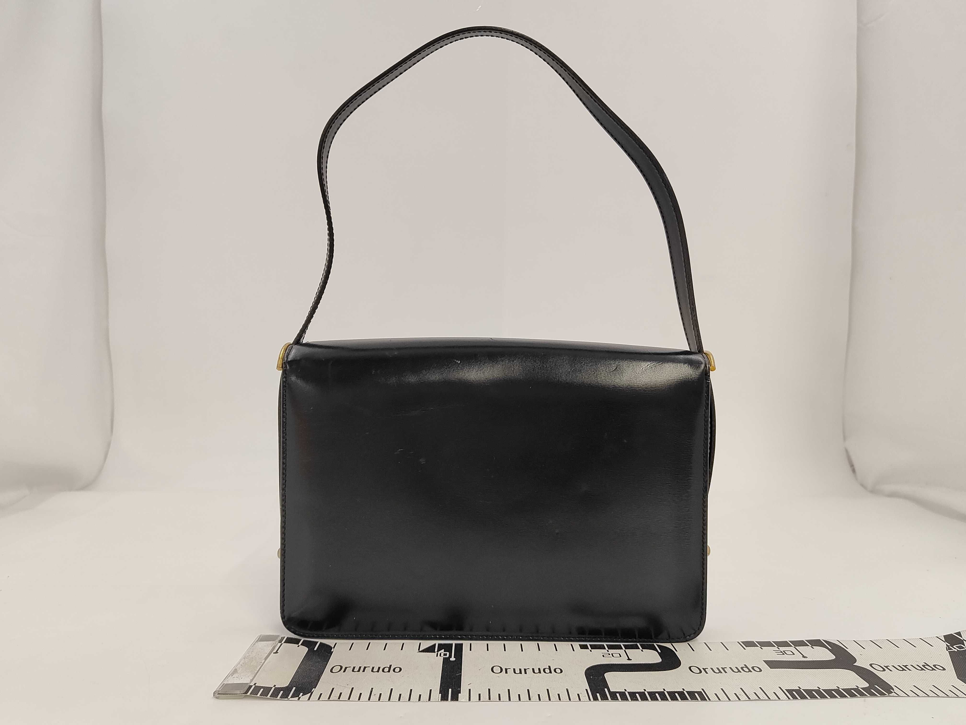 Leather Handbag, Black — view 2