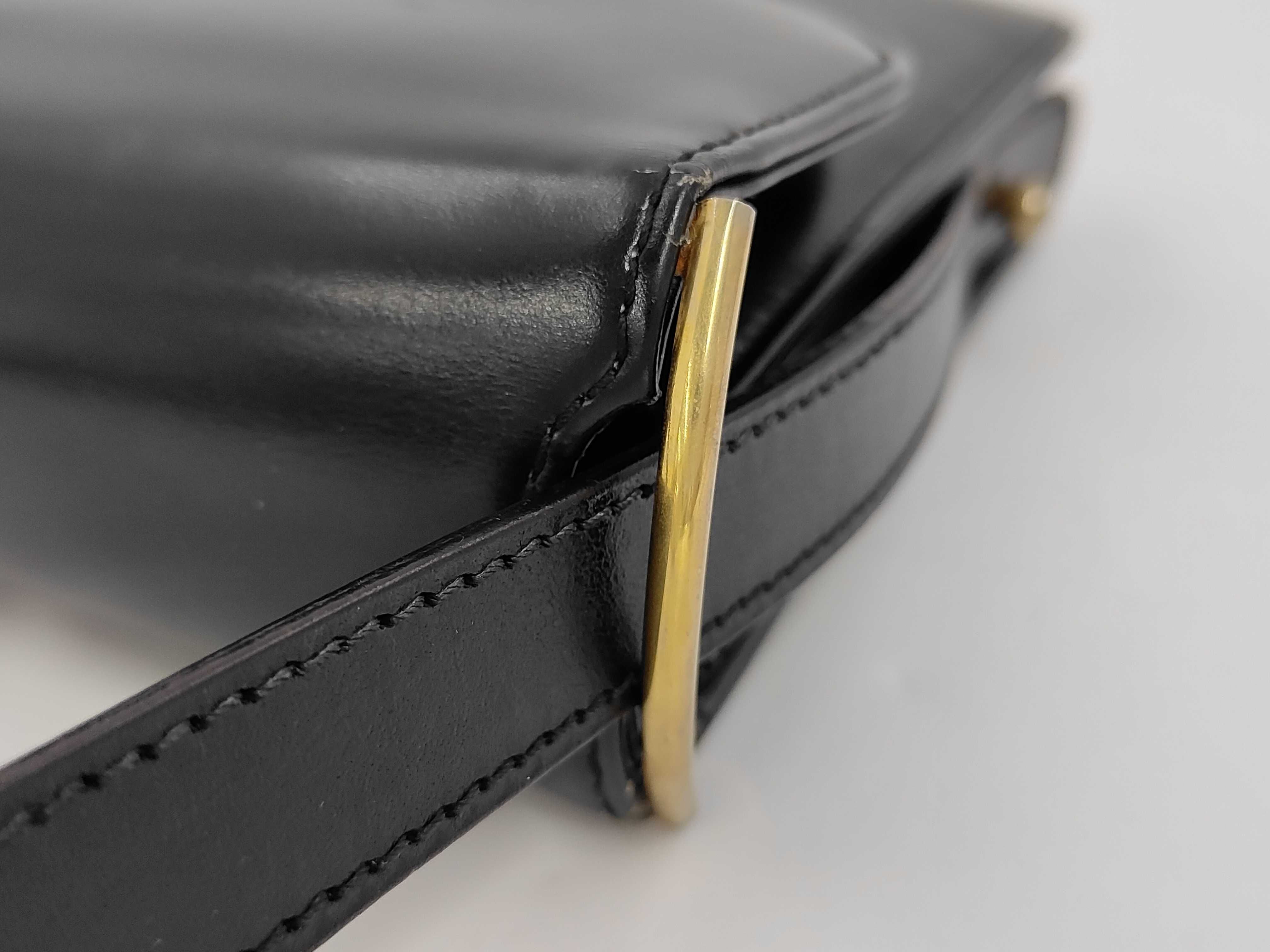 Leather Handbag, Black — view 4