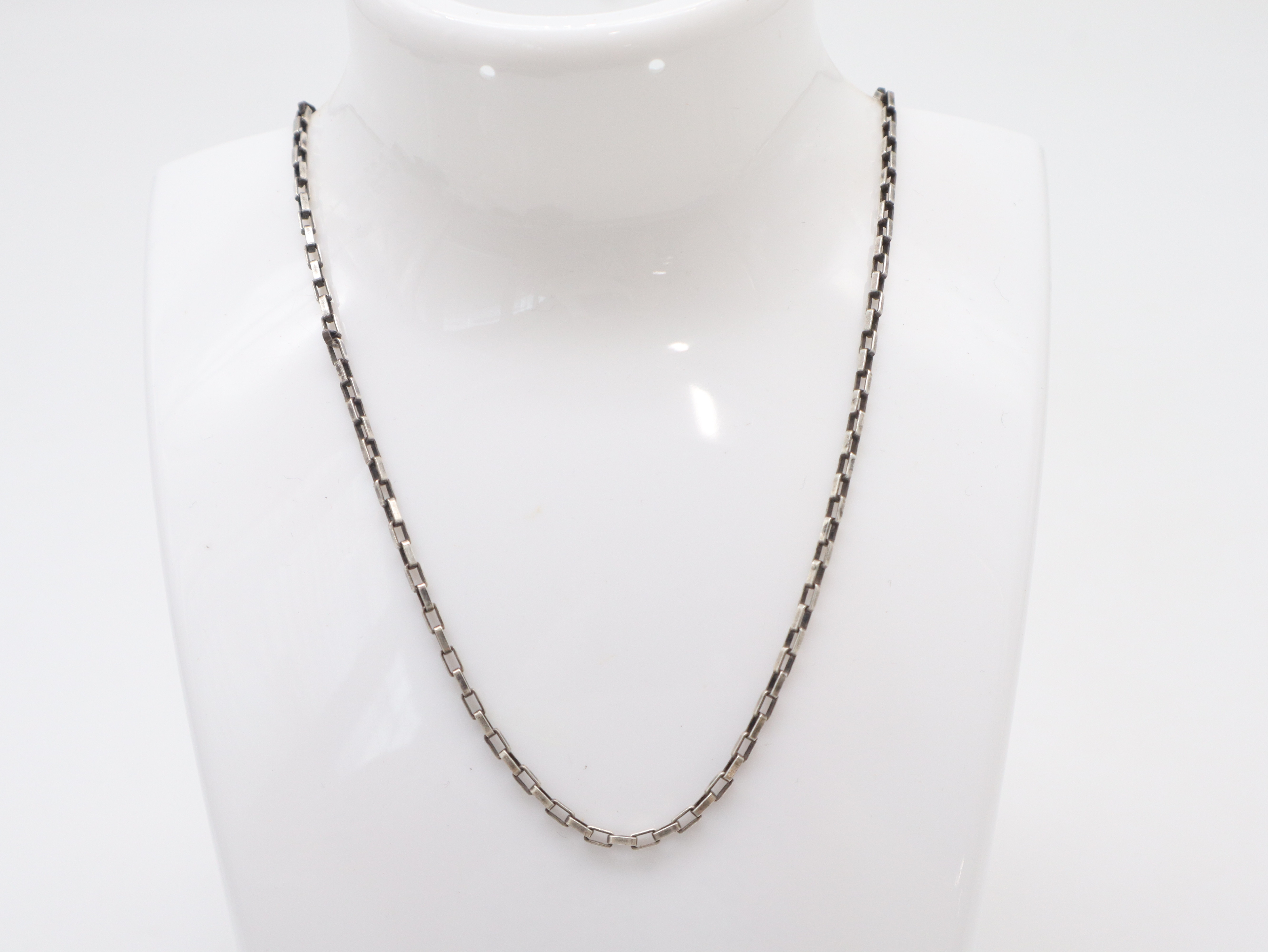 SV925 Logo Plate Chain Necklace, 6.32g, with Box and Dust Bag.