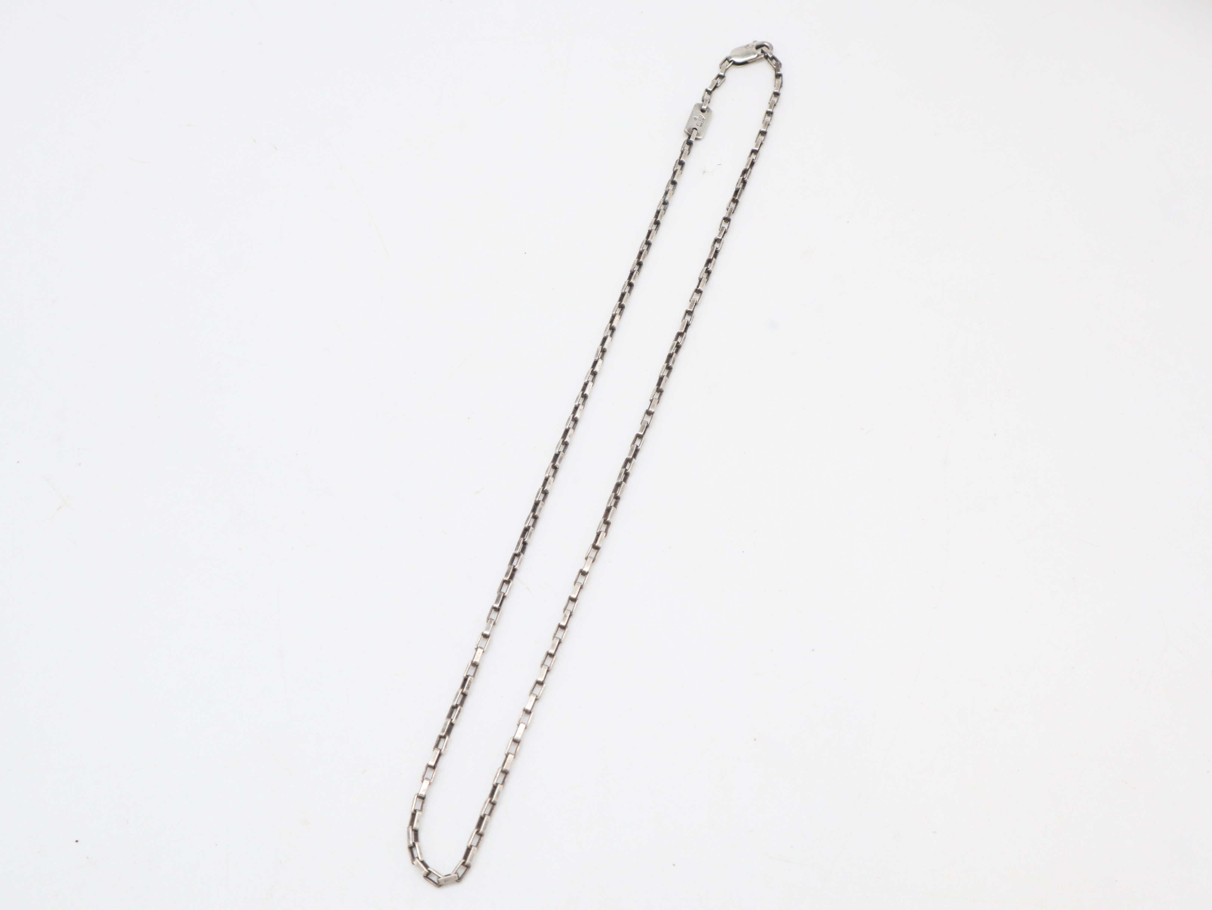 SV925 Logo Plate Chain Necklace, 6.32g, with Box and Dust Bag. — view 4