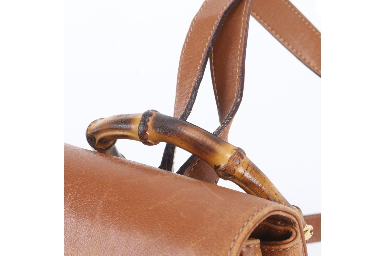 Old Gucci Bamboo 003 1956 0030 Leather Backpack — view 2