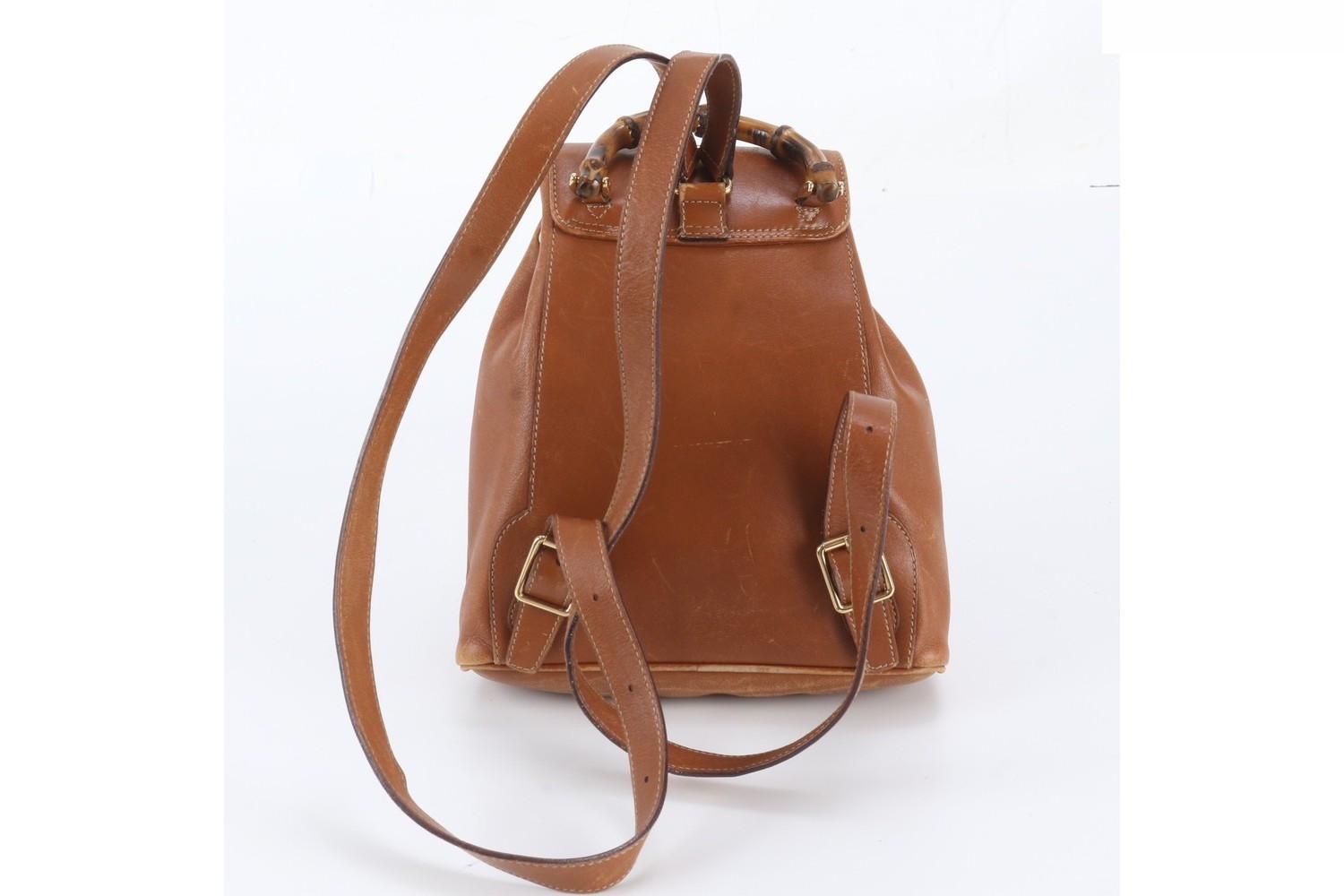 Old Gucci Bamboo 003 1956 0030 Leather Backpack — view 3