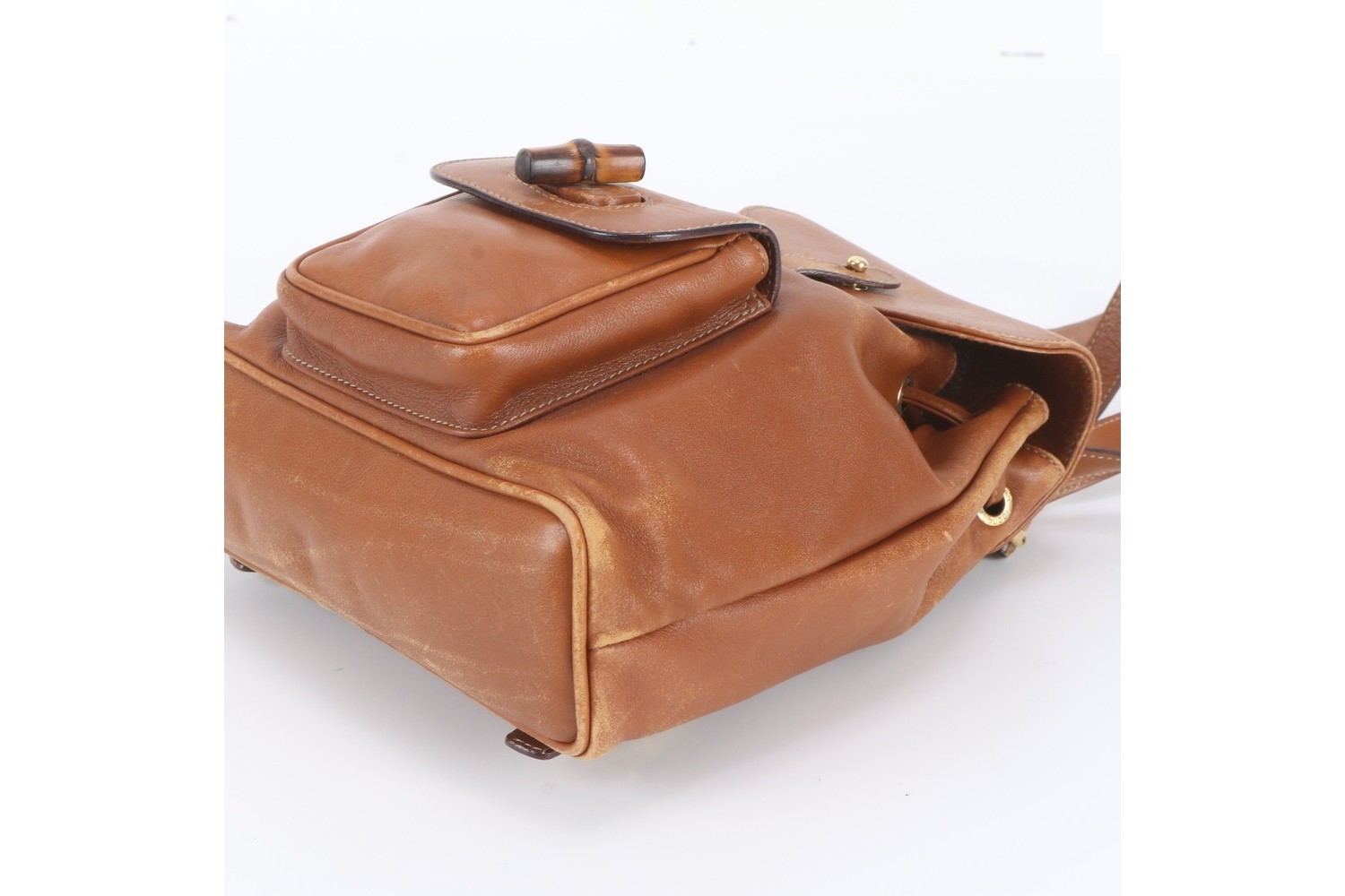 Old Gucci Bamboo 003 1956 0030 Leather Backpack — view 4