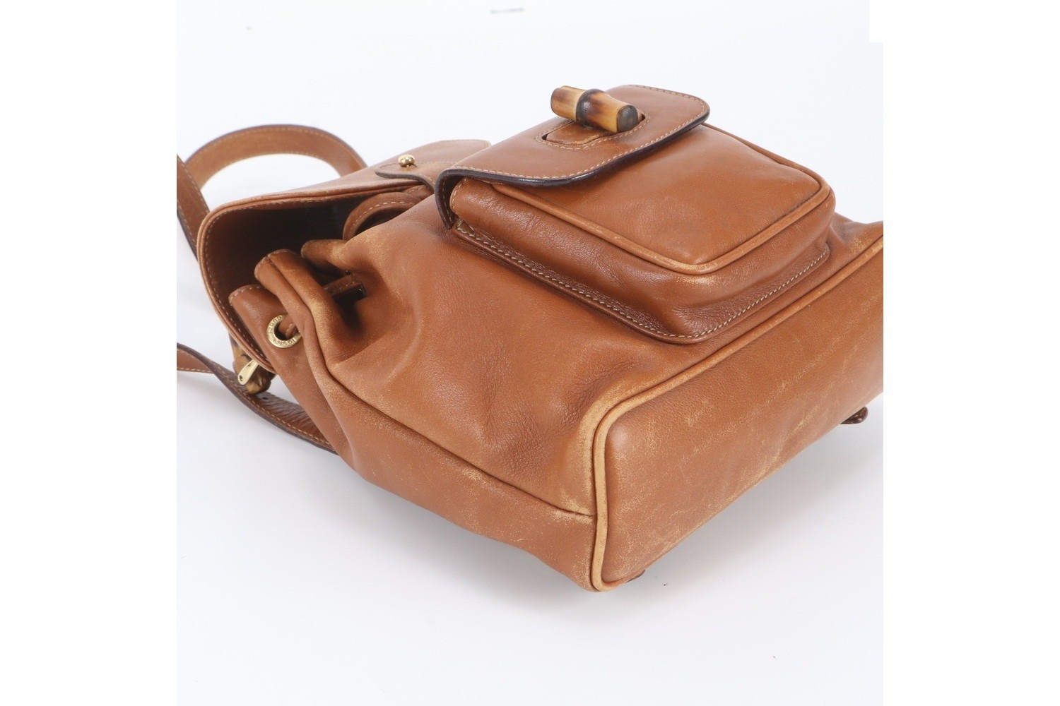 Old Gucci Bamboo 003 1956 0030 Leather Backpack — view 5