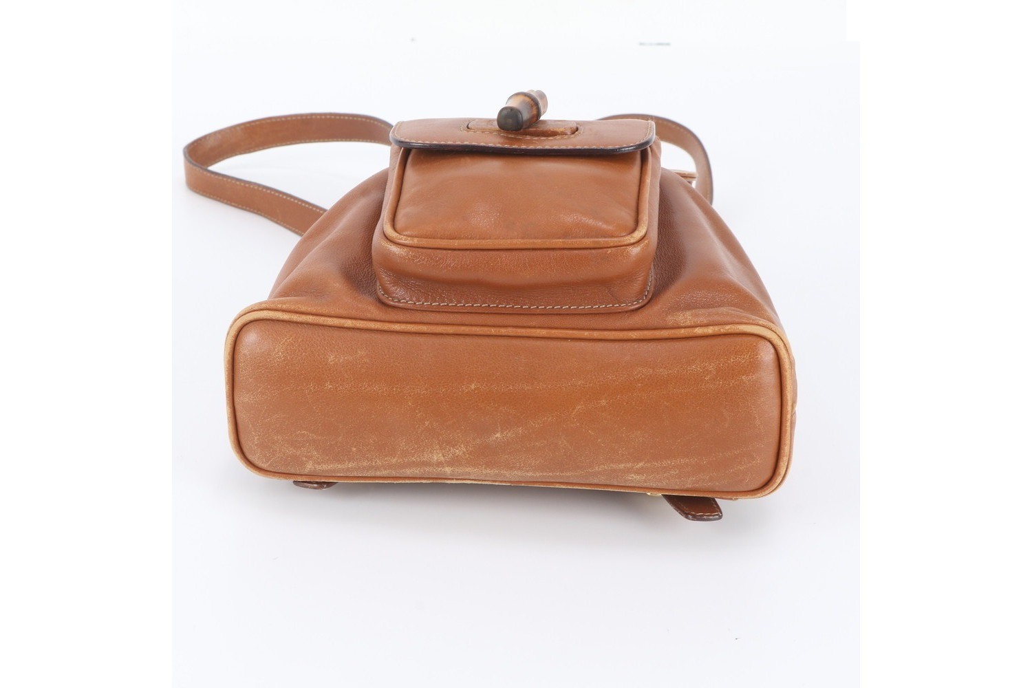 Old Gucci Bamboo 003 1956 0030 Leather Backpack — view 6