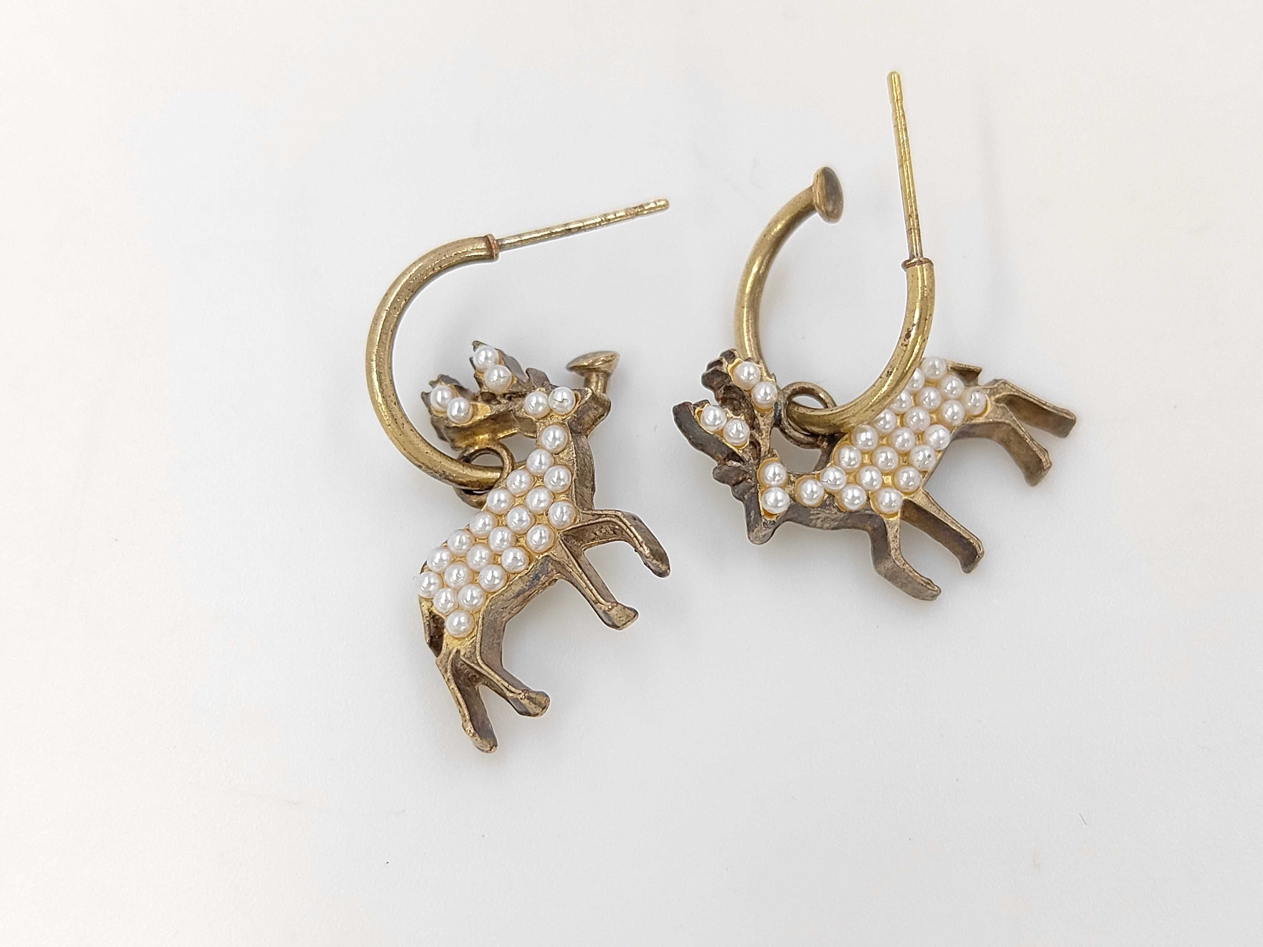 Reindeer Earrings 01A (with original packaging and box)