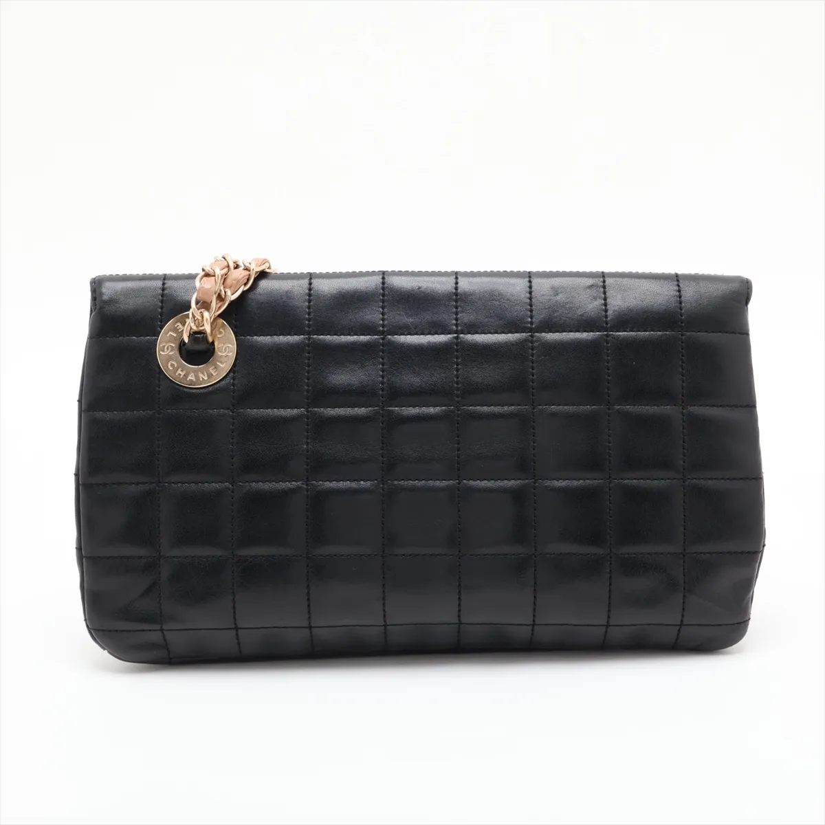 Chocolate Bar Lambskin Chain Shoulder Bag, Black with Gold Hardware, Item No. 8877943 (Serial No. 8) — view 2