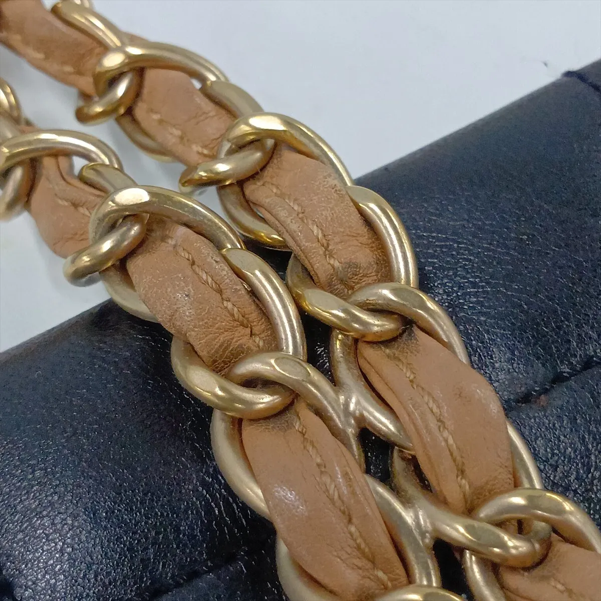 Chocolate Bar Lambskin Chain Shoulder Bag, Black with Gold Hardware, Item No. 8877943 (Serial No. 8) — view 10