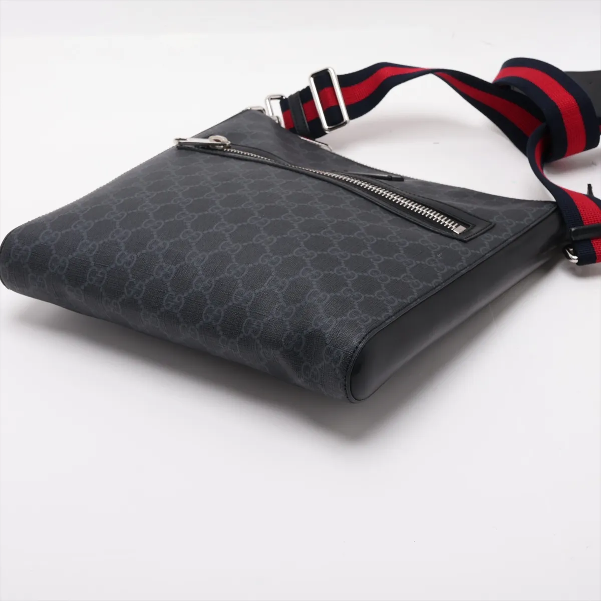 GG Supreme PVC x Leather Shoulder Bag, Black, 474137 — view 3