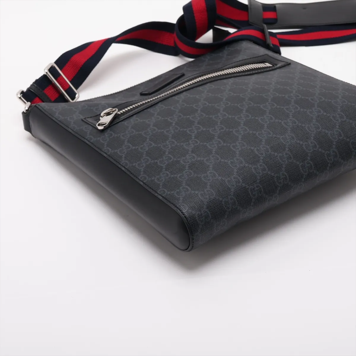 GG Supreme PVC x Leather Shoulder Bag, Black, 474137 — view 4