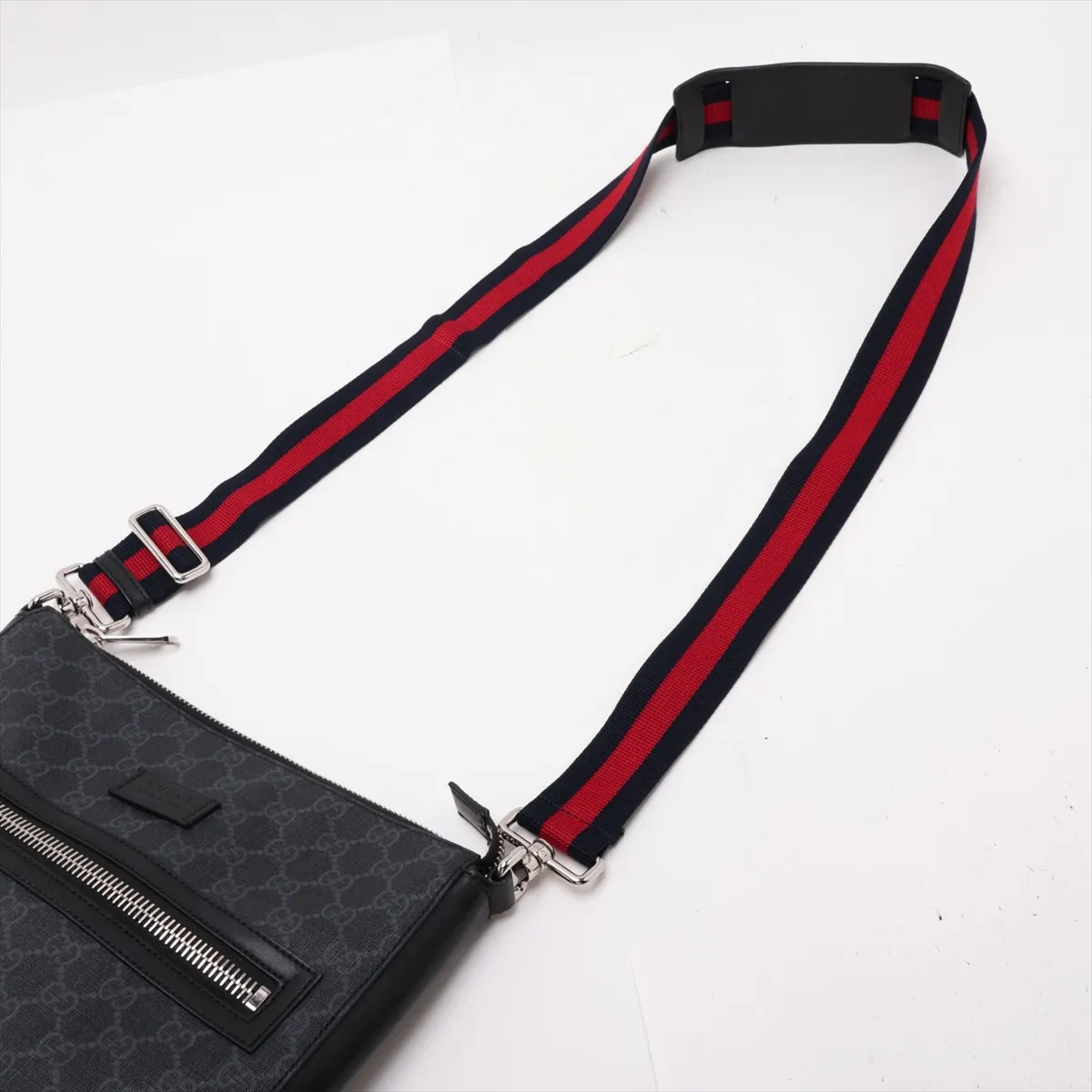 GG Supreme PVC x Leather Shoulder Bag, Black, 474137 — view 5