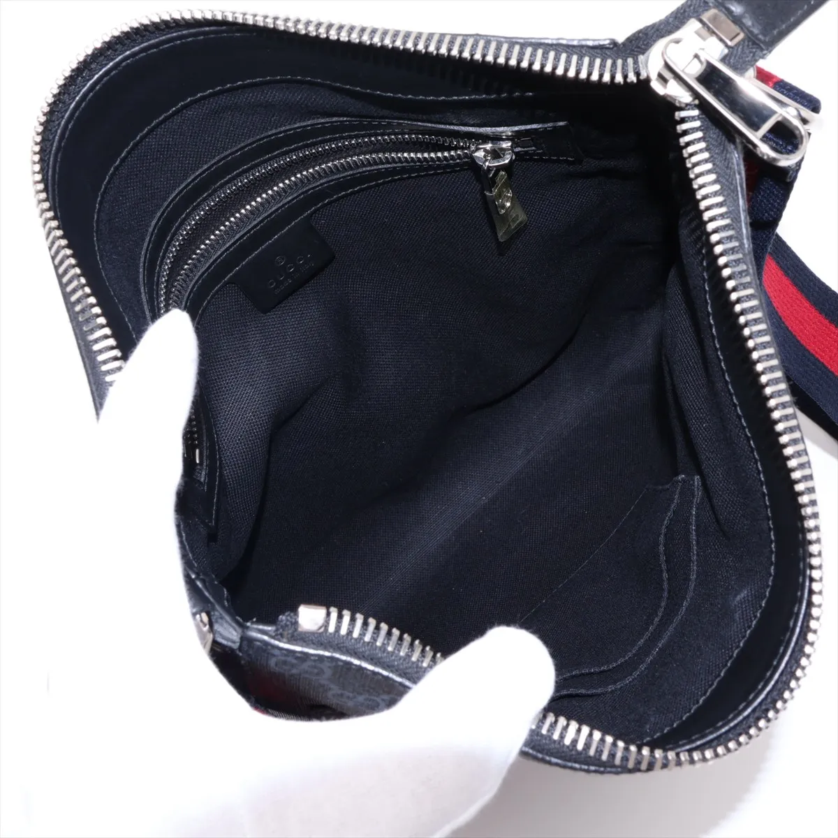 GG Supreme PVC x Leather Shoulder Bag, Black, 474137 — view 6