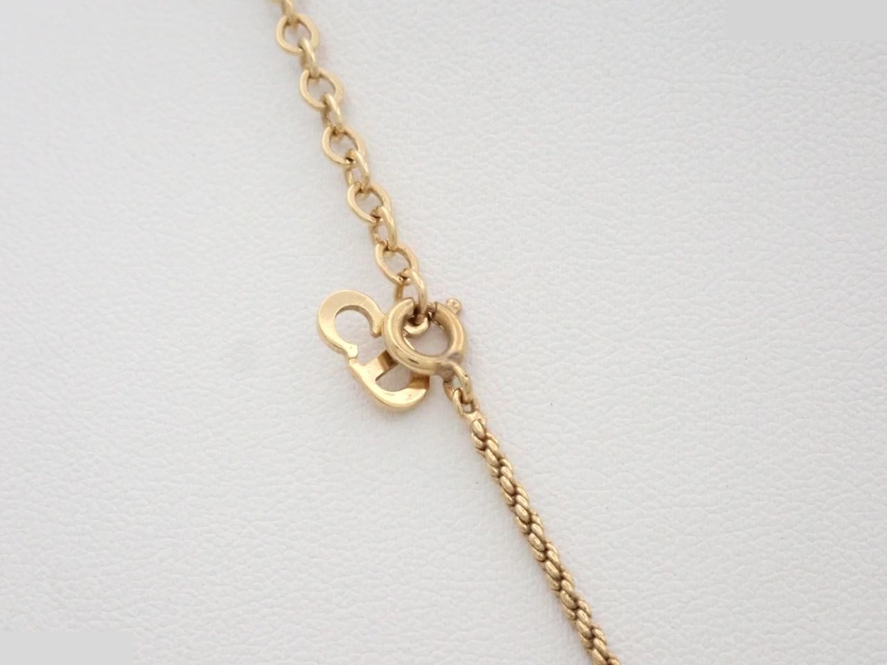 CD logo necklace, gold, square — view 2