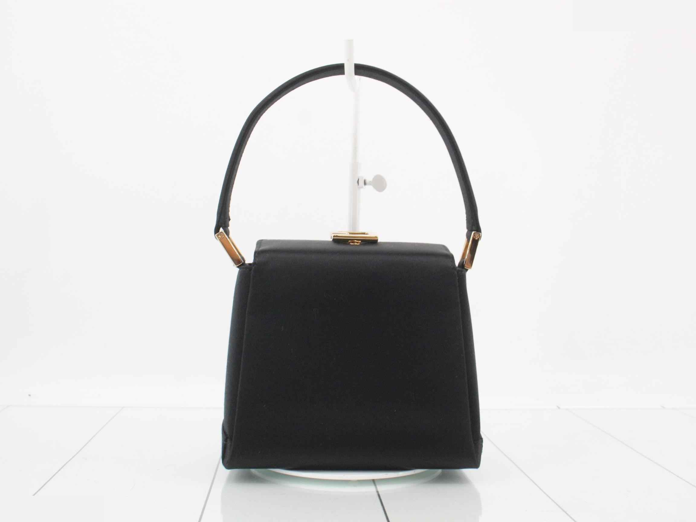 Satin handbag with gold hardware — view 2