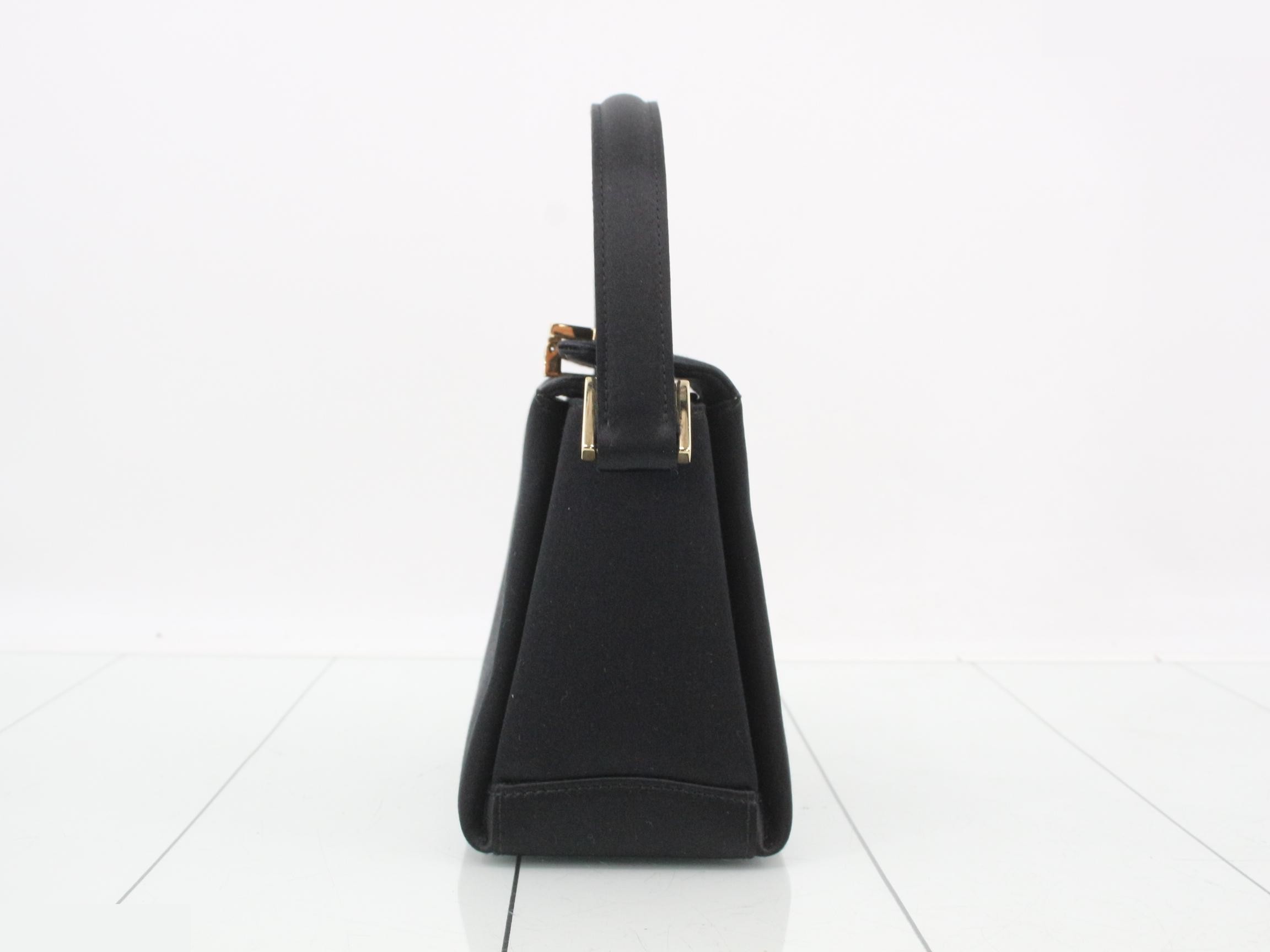 Satin handbag with gold hardware — view 3
